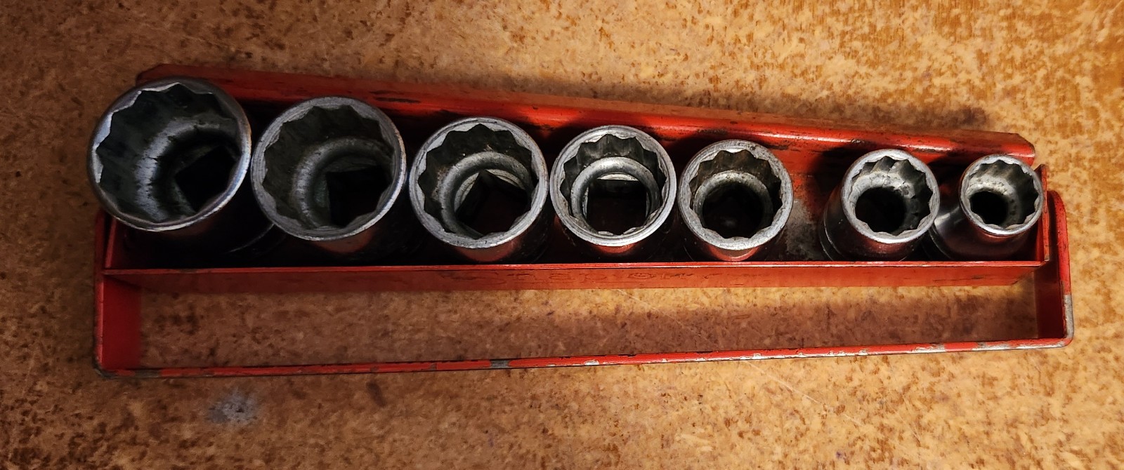 Snap-On 3/8 Dr. SAE 12 Pt Std. Socket Set 7 pc 3/8 – 3/4 + Case – Lot 3724