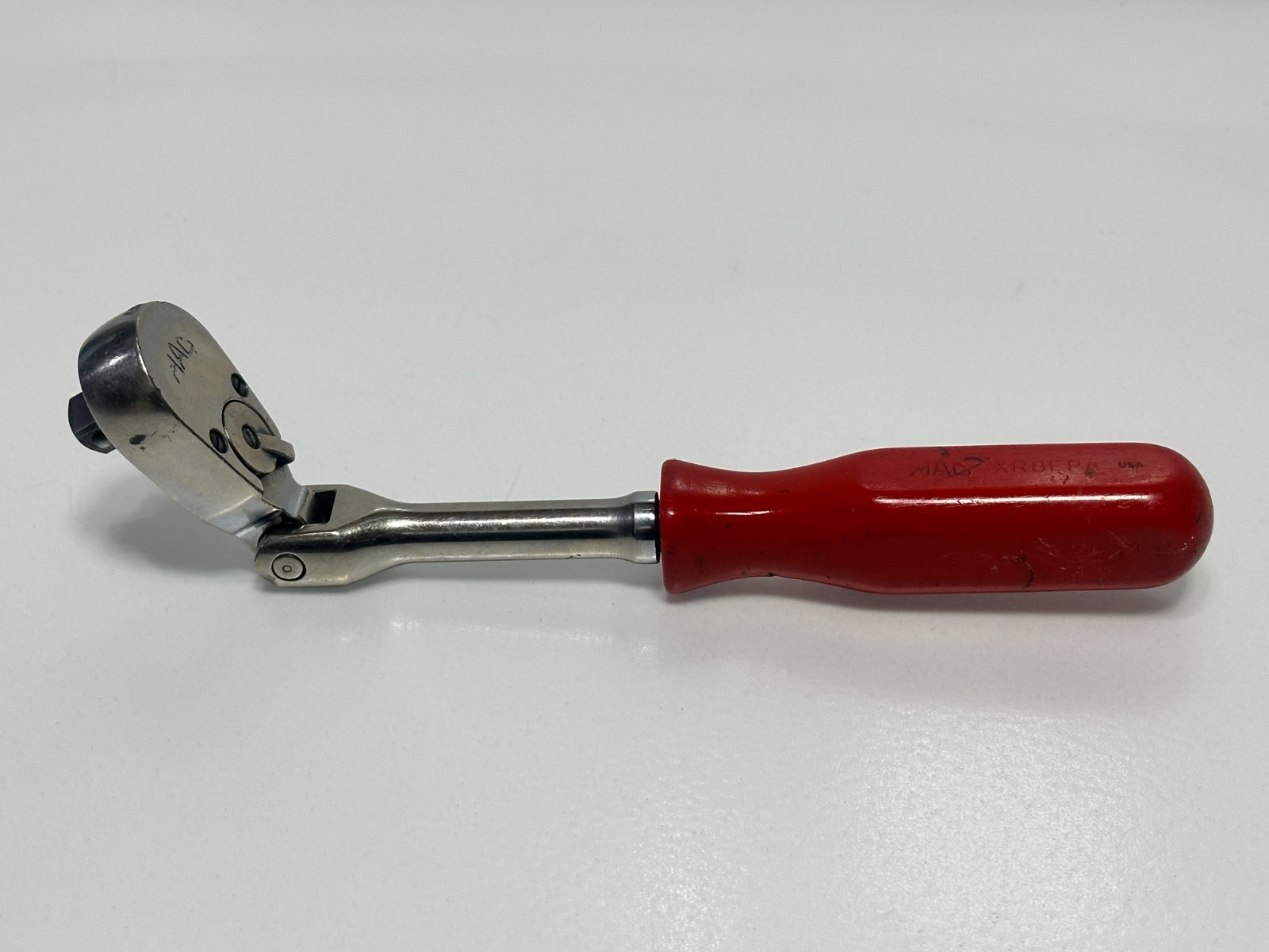 MAC Tools USA XR8FPA 3/8″ Drive Flex Head Ratchet, Red Hard Handle