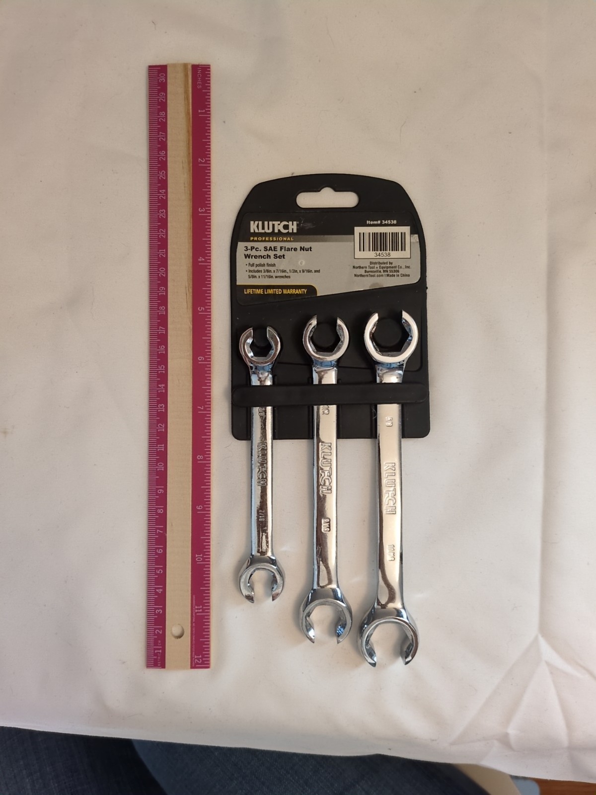 Klutch 3-piece SAE Flare Nut Wrench Set. NOS, Brand New