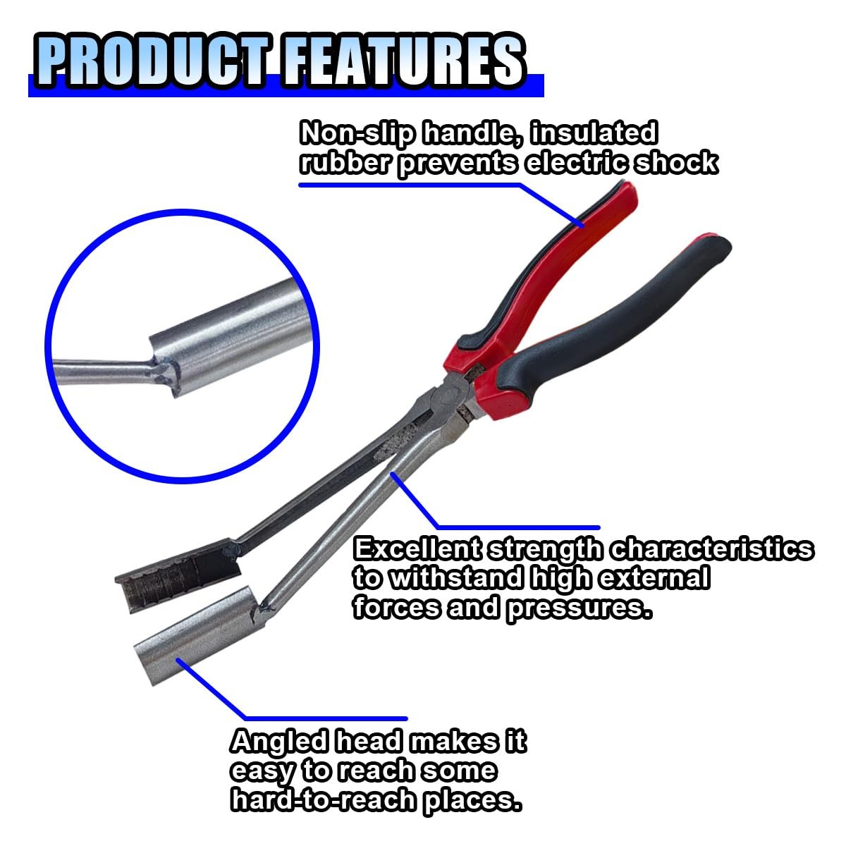 Car Spark Plug Wire Removal Pliers Tool, 11 Inch Sleeve, Black+red+silver