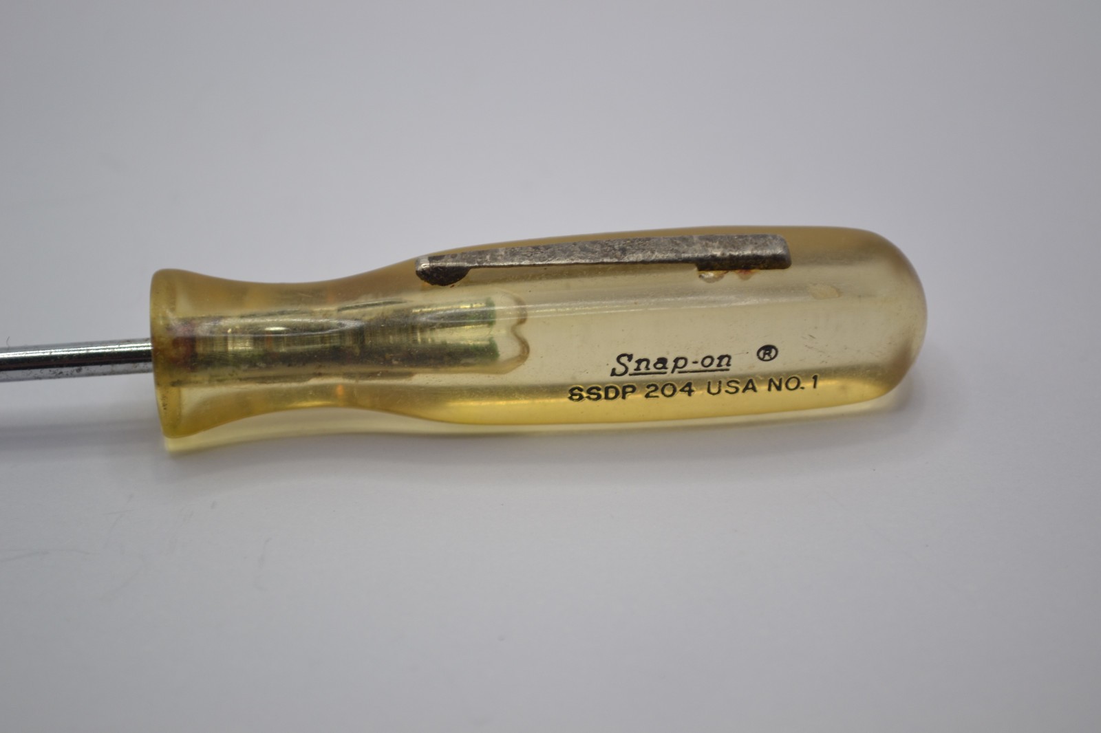 Snap On SDDP204 No.1 Vintage Phillips Amber Hard Plastic Handle Screwdriver y-1