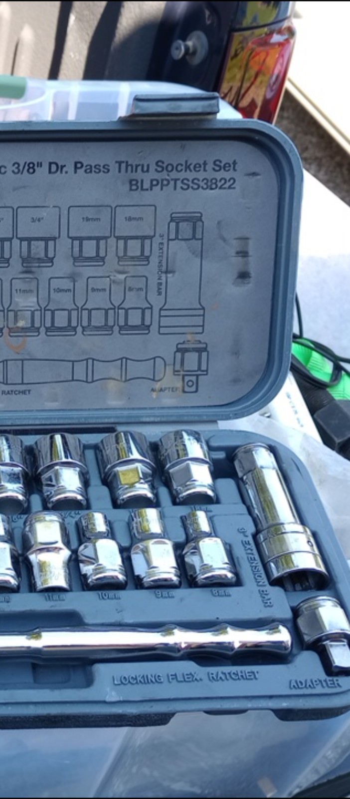 Blue-Point BLPPTSS3822 22pc 3/8″ Drive Pass Thru Socket Set