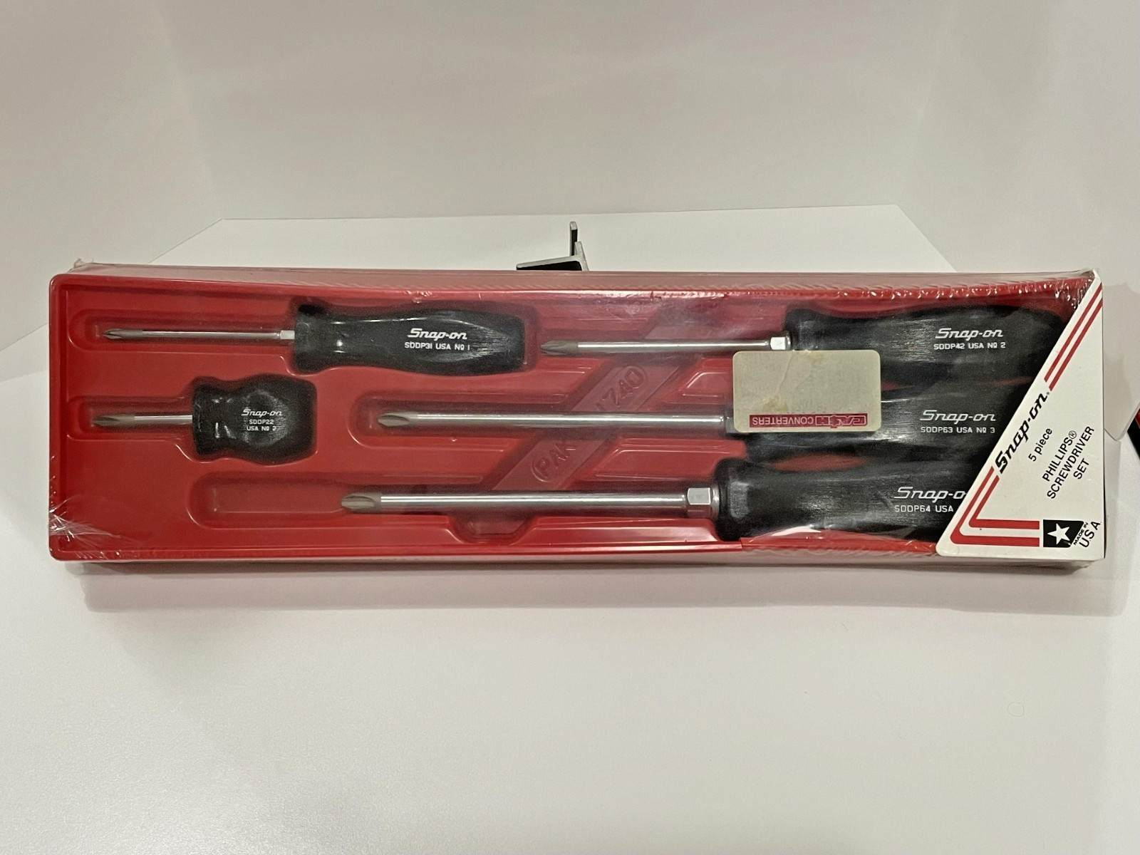 Snap-on Tools USA NEW Black 5pc PHILLIPS Hard Handle Screwdriver Set SDDP50