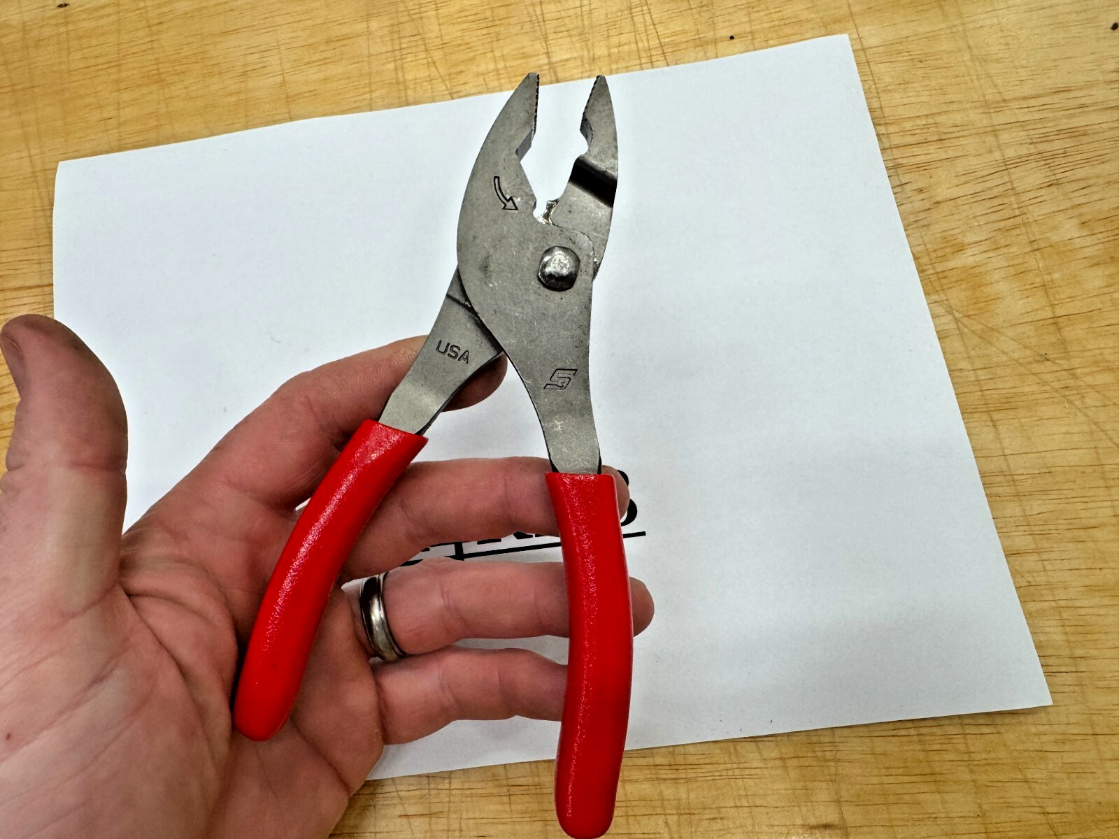 Snap-on Tools USA NEW STYLE RED Soft Grip 6″ Flank Jaw Slip Joint Pliers HJ46ACF