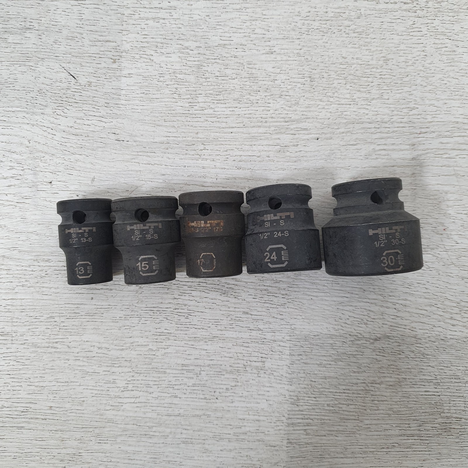 5x HILTI 1/2 Inch Drive 6-Point Short Impact Sockets SI-S 1/2″ Mixed Sizes -S85