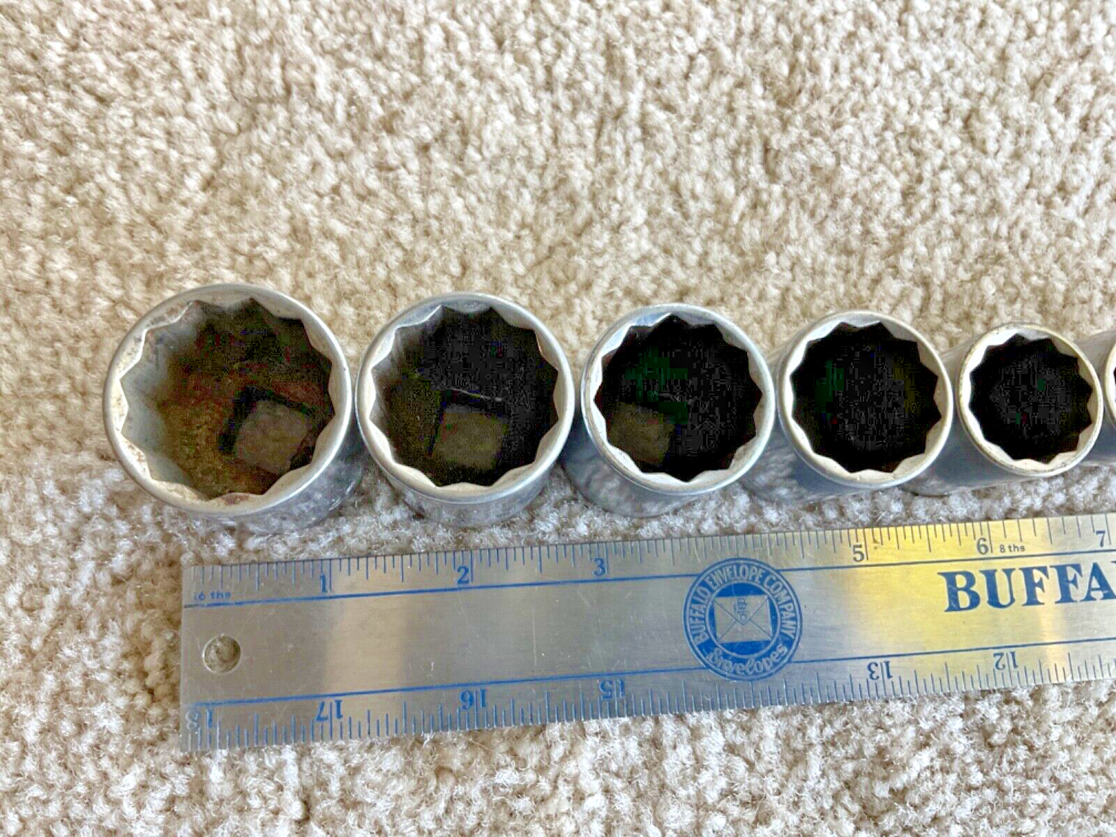 Craftsman Vintage lot 9 Pc Socket Set 1/2″ Dr 12 Pt 1 1/16” to 7/16” V USA