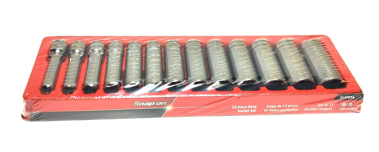 New Snap-on™ 1/2″ drive 6-point DEEP socket SET 3/8″ thru 1 1/8″ 313TSYA Unused