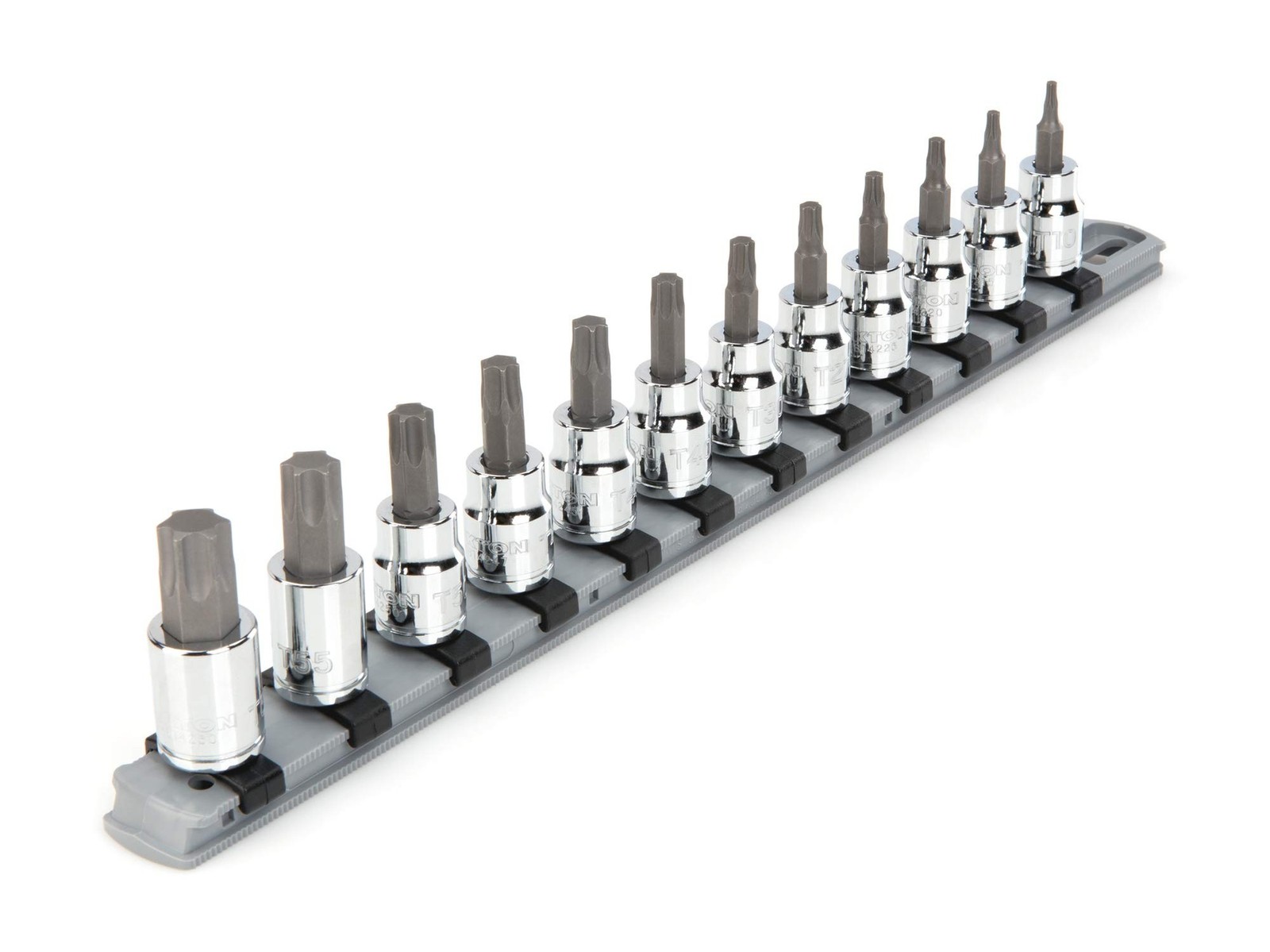 TEKTON 3/8 Inch Drive Torx Bit Socket Set with Rail, 12-Piece (T10-T60) | SHB…