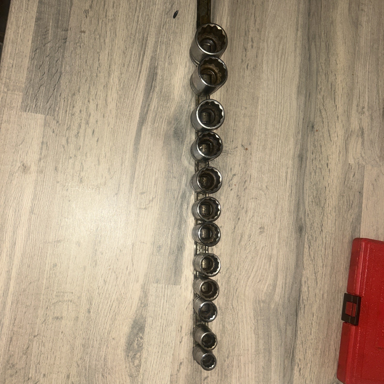 Snap On SAE Shallow Socket Set 1/2″ Drive 12 Point 15pc 1/2″ to 1-3/16″ SW