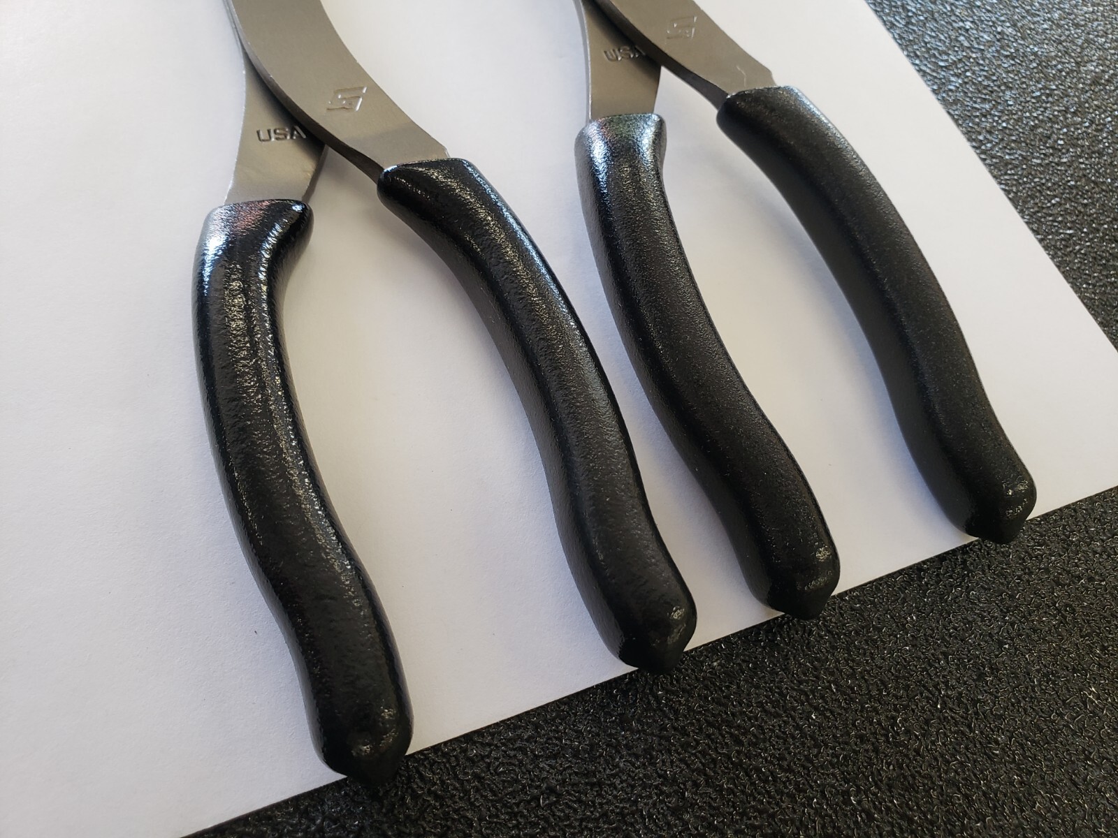 Snap-on Tools USA NEW 2pc BLACK Soft Grip LONG Neck Needle Nose Pliers Lot Set