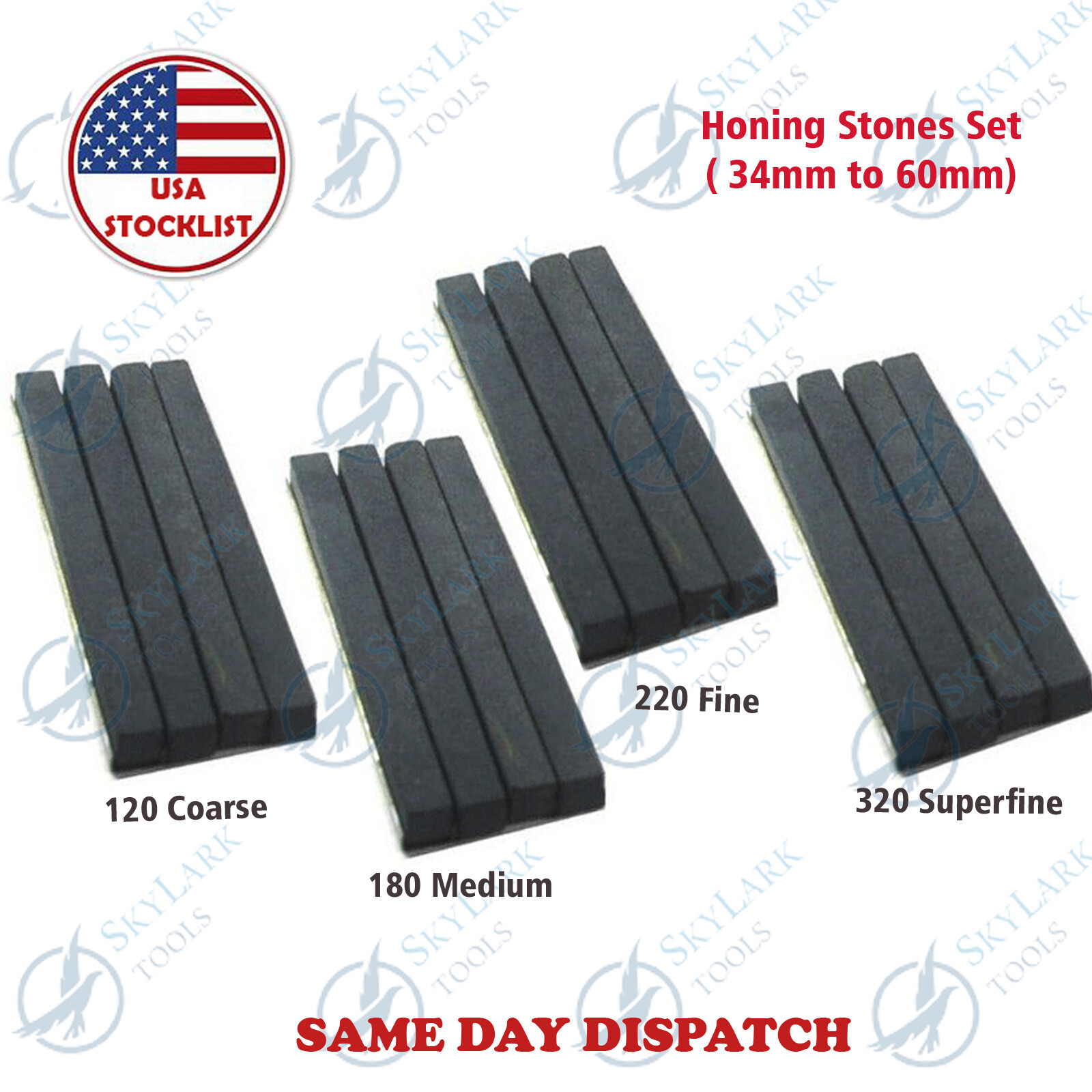 ALL SIZES BLOCK Cylinder Engine Hone Kit Stones for Honing Machines USA