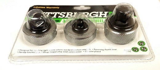 3 pc Thumbwheel Ratchet Set 1/4» 3/8» 1/2» Drive Reversible Thumb Lever Auto