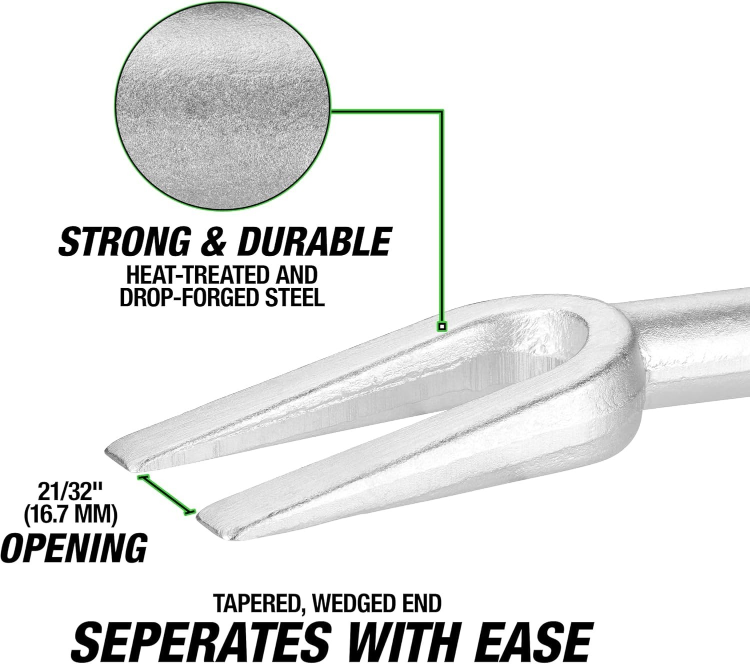 Versatile Heavy-Duty 15/16 Inch Ball Joint Separator for Easy Tie Rod Removal