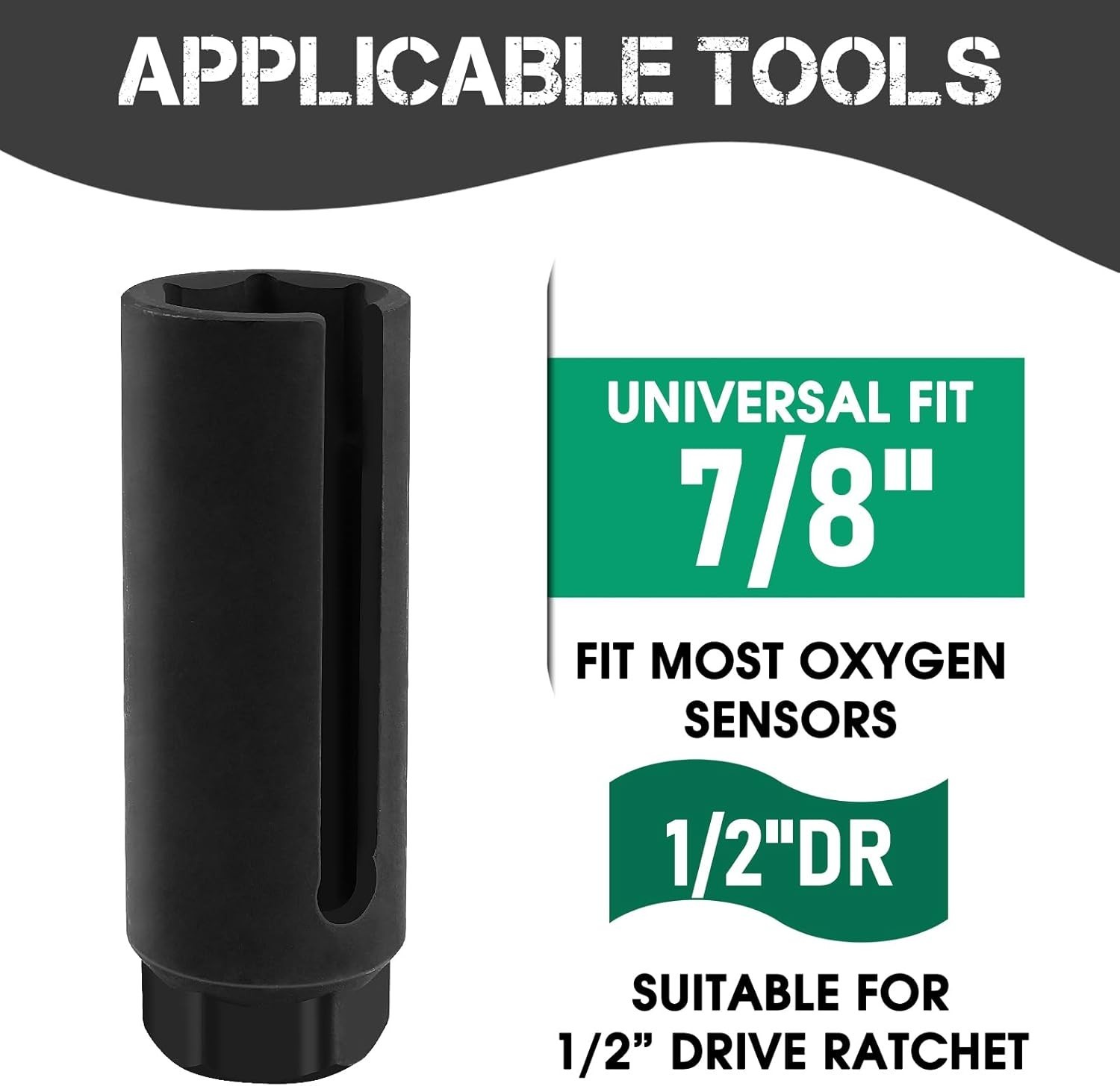 Oxygen Sensor Socket 22mm 7/8 in, 1/2 in Drive O2 Removal Tool,…
