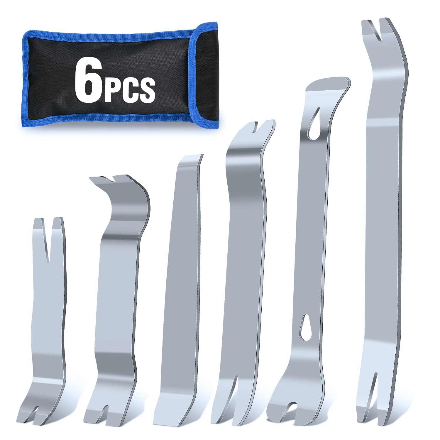 6 Pcs Auto Trim Removal Tool Kit Metal Pry Tool Car Trim Removal Tool Set