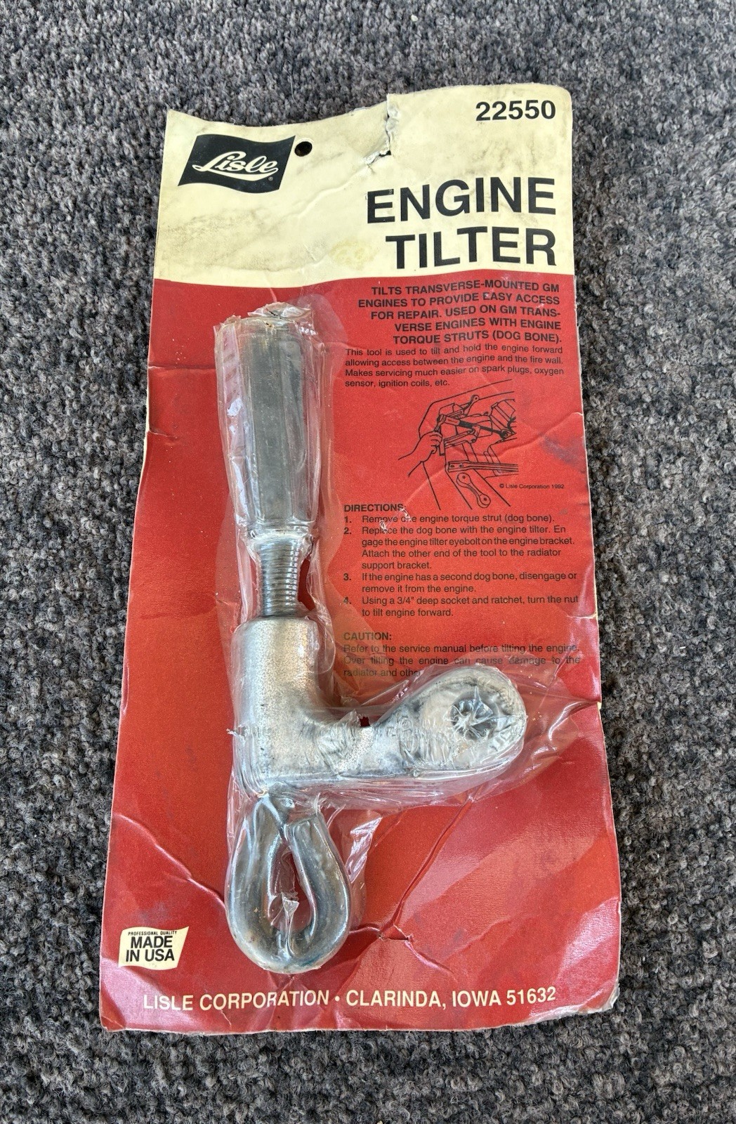 Lisle 22550 engine tilter tool GM NOS New Old Stock MADE IN USA