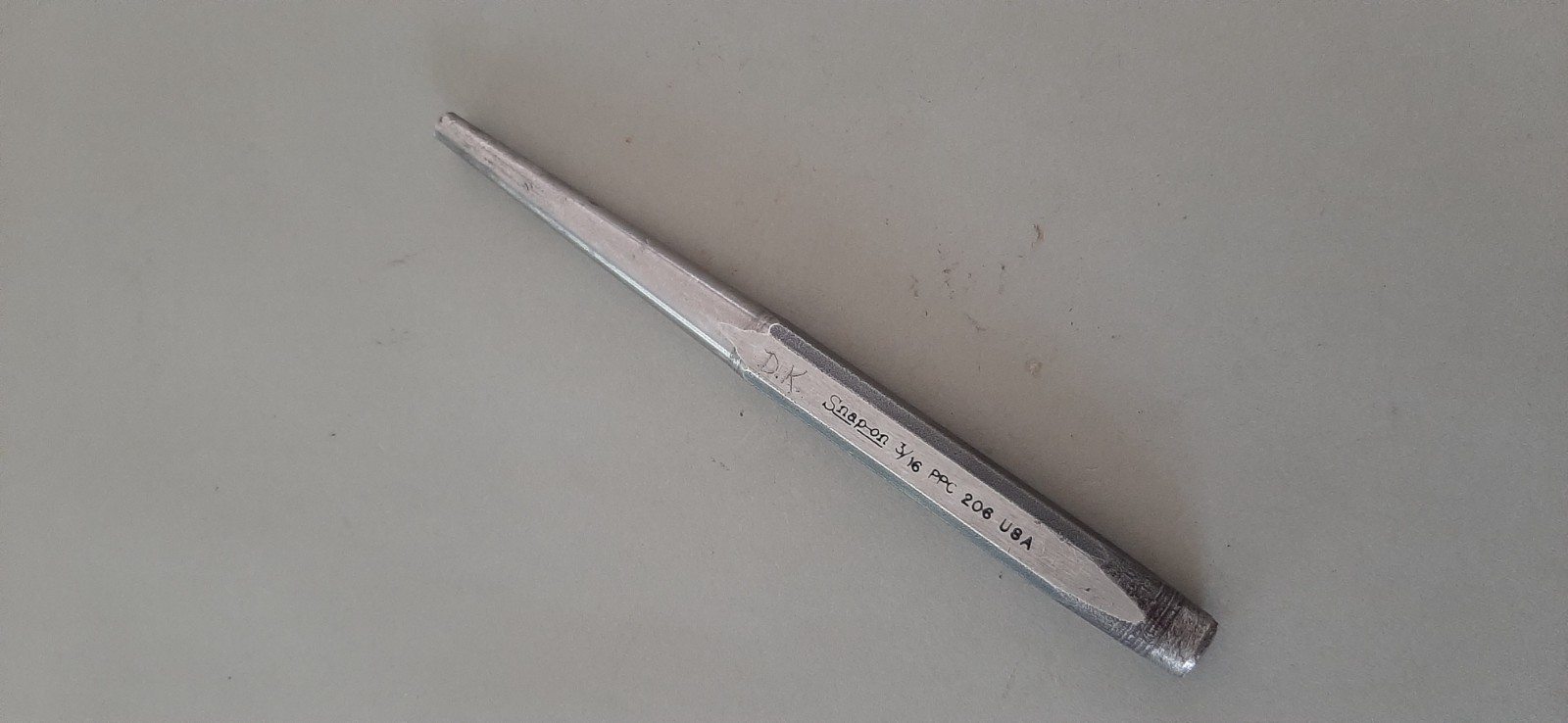 Snap On Tools USA 3/16″ Starter Punch 6″ Long PPC206 Initials 606