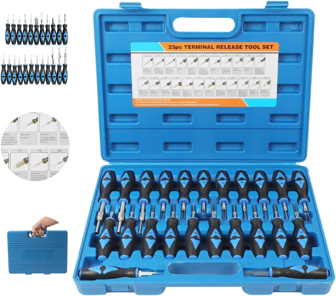 Universal Terminal Release Tool Kit – 23 Pieces with Non-Slip Grip & Carry Case