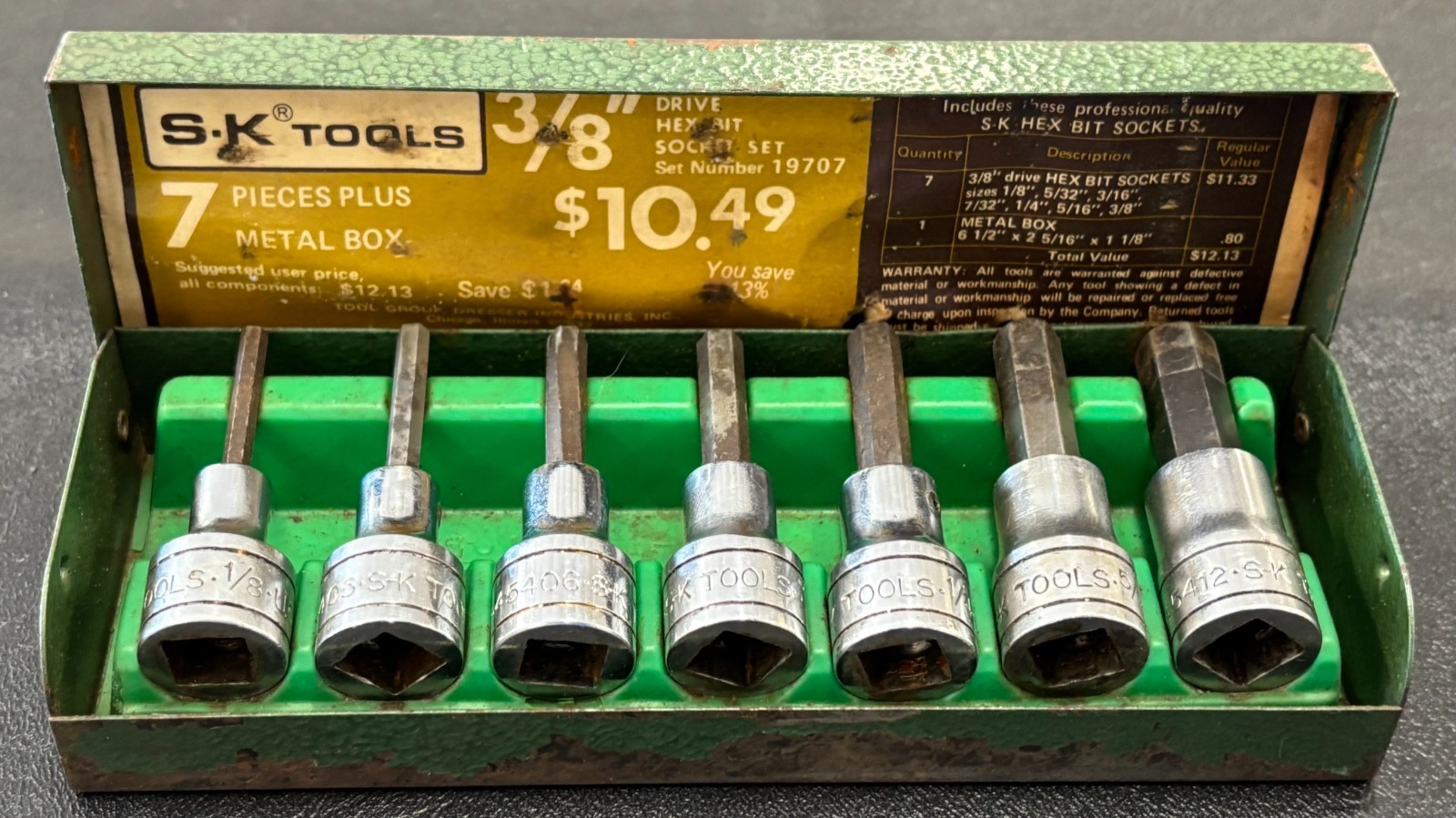 S-K 7pcset #19707 3/8″ Drive Socket Set : See Photos For Sizes W/ Case