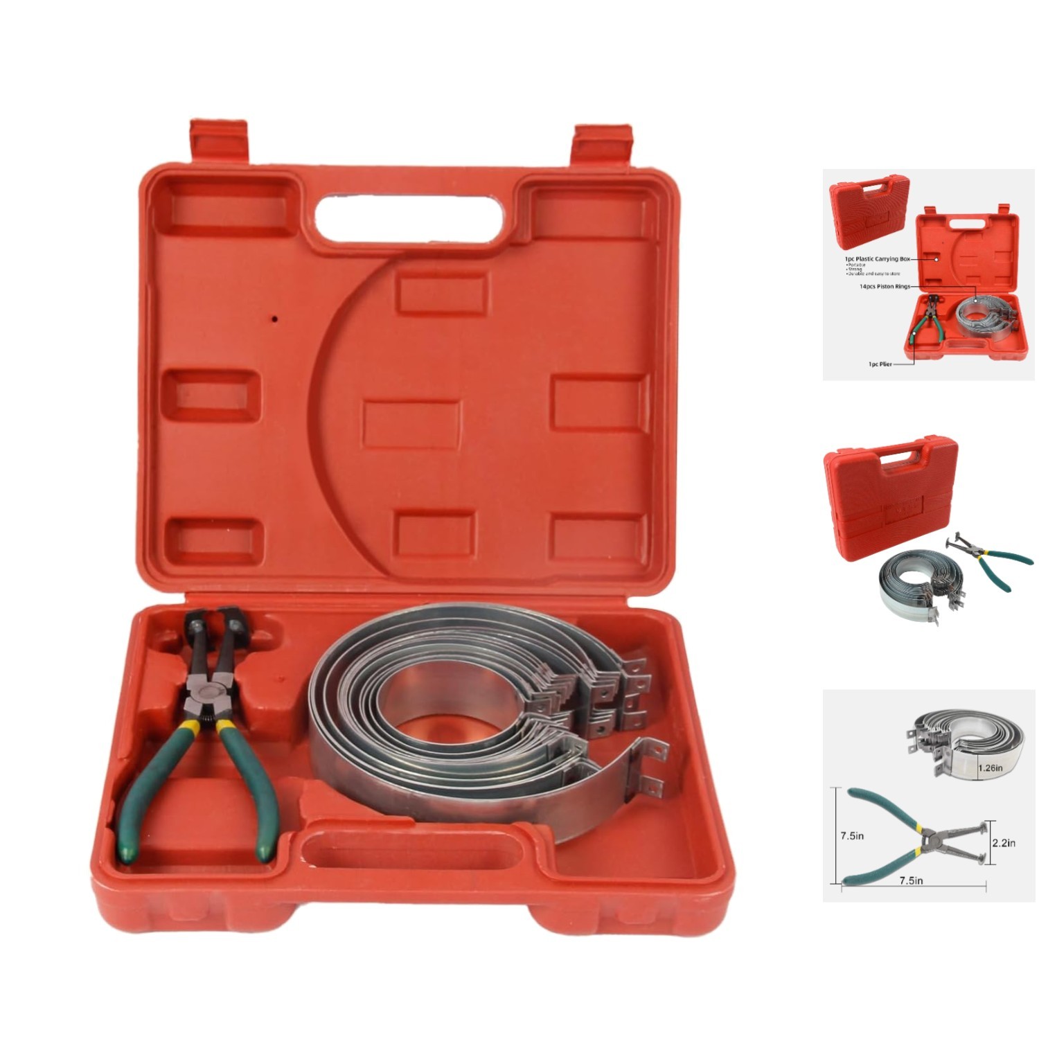 Comprehensive Automotive Piston Ring Tool Set – 14 Rings & Case for Easy Storage