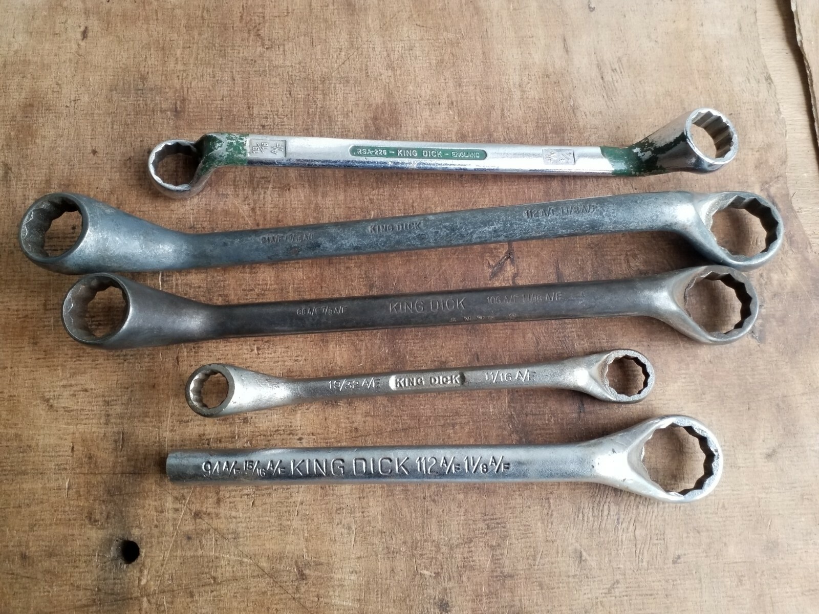 Vintage King Dick AF Ring spanners Classic Car Mechanic Bike Lot No 296