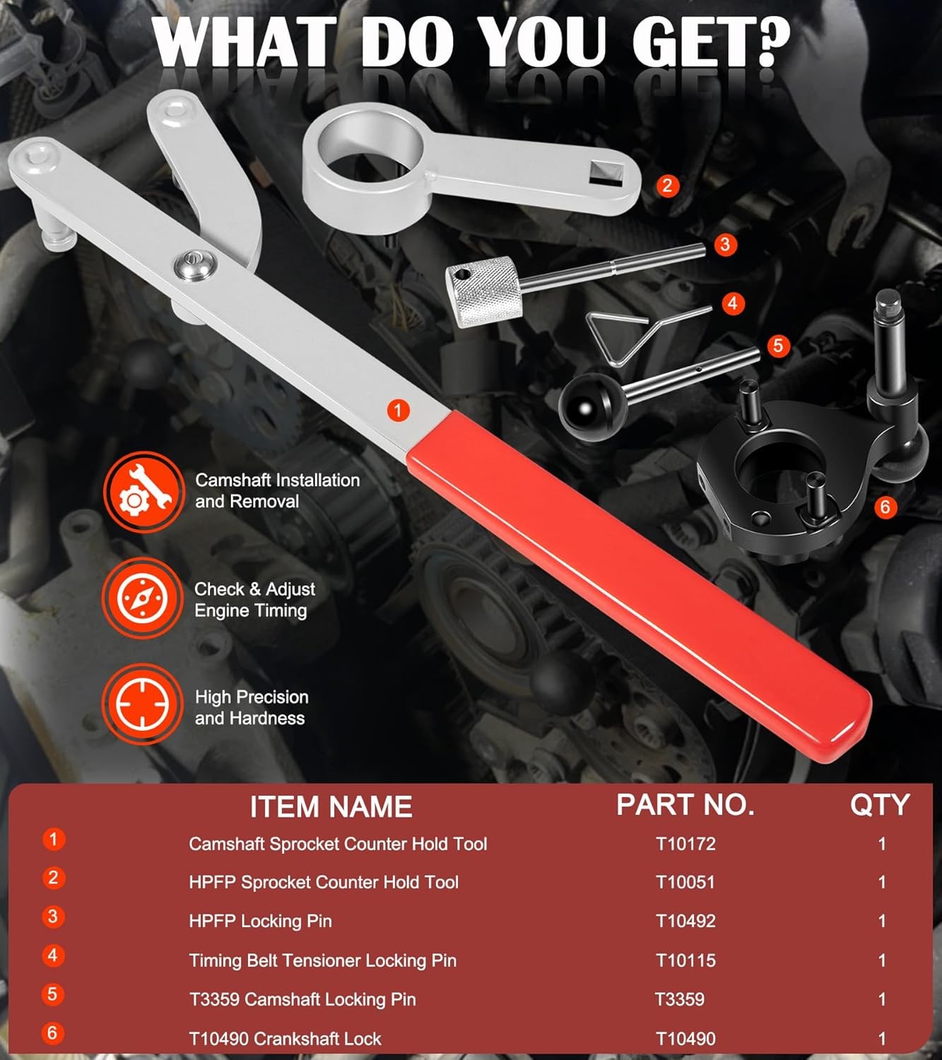 Camshaft Timing Belt Tools Kit 3830 T1017 for 2015+ Volkswagen TDi EA288 Engine