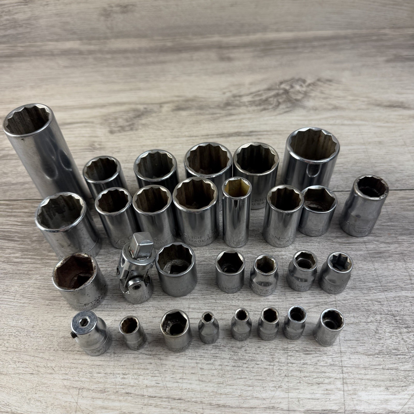 29 CRAFTSMAN -v- Series Socket Lot SAE USA Multiple Size And Drives