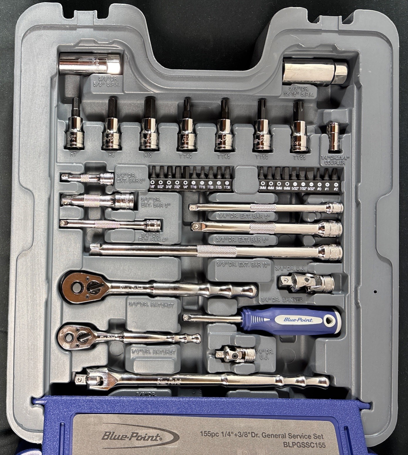 Blue Point BLPGSSC155 155 pc Combination Drive SAE / Metric General Service Set