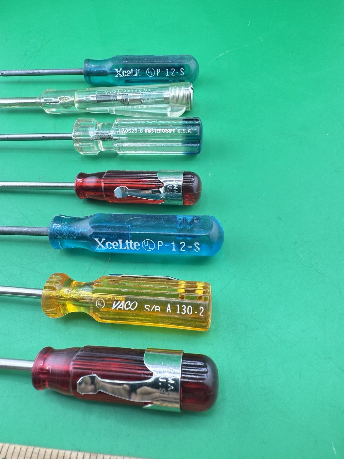 Lot Of 7 Pocket Size Screwdrivers XceLite P-12-S Vaco 130-2 Mastercraft HA0525