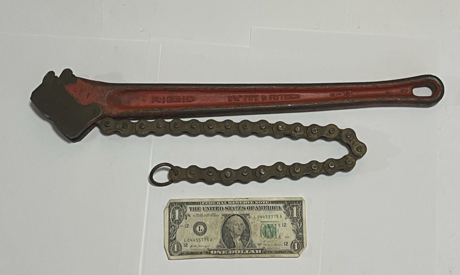 RIDGID C-18 Heavy Duty Pipe & Fitting 18″ Long Chain Wrench 2-1/2″ Diameter USA