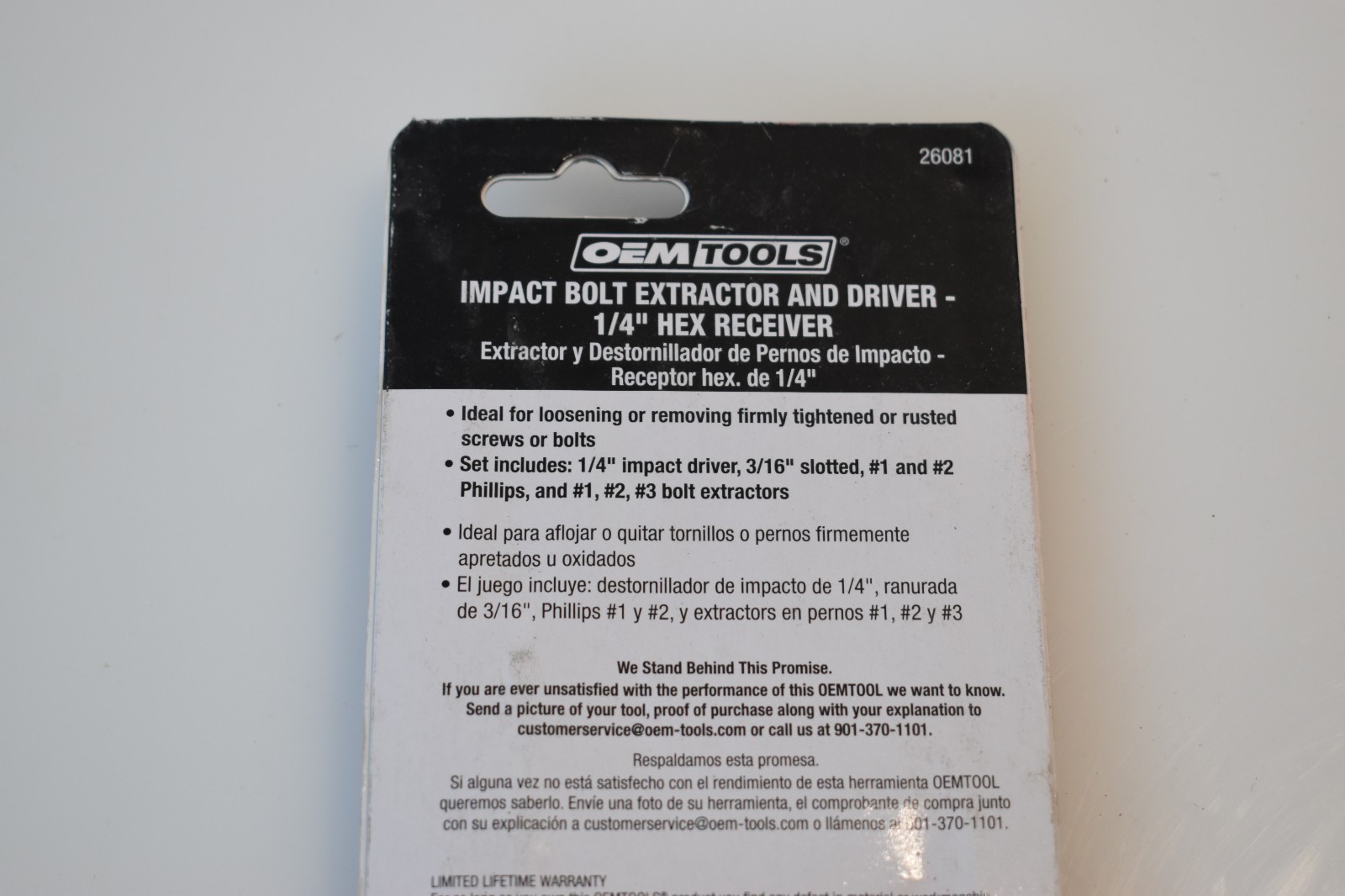 OEM Tools 26081 Impact Bolt Extractor & Driver 1/4″ Hex Receiver 7 pcs