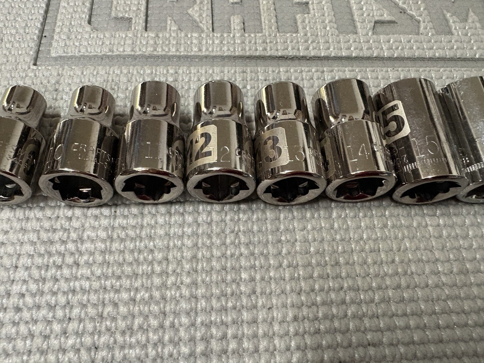 Sears Craftsman USA 12pc 1/2” Drive Metric Easy Read Sockets 9-20 Dual Mark G2D