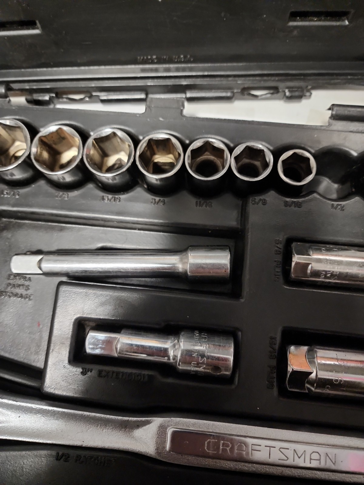 Craftsman USA 16-PC 1/2″ Drive 6 Point SAE Socket Wrench Set With Case #34790