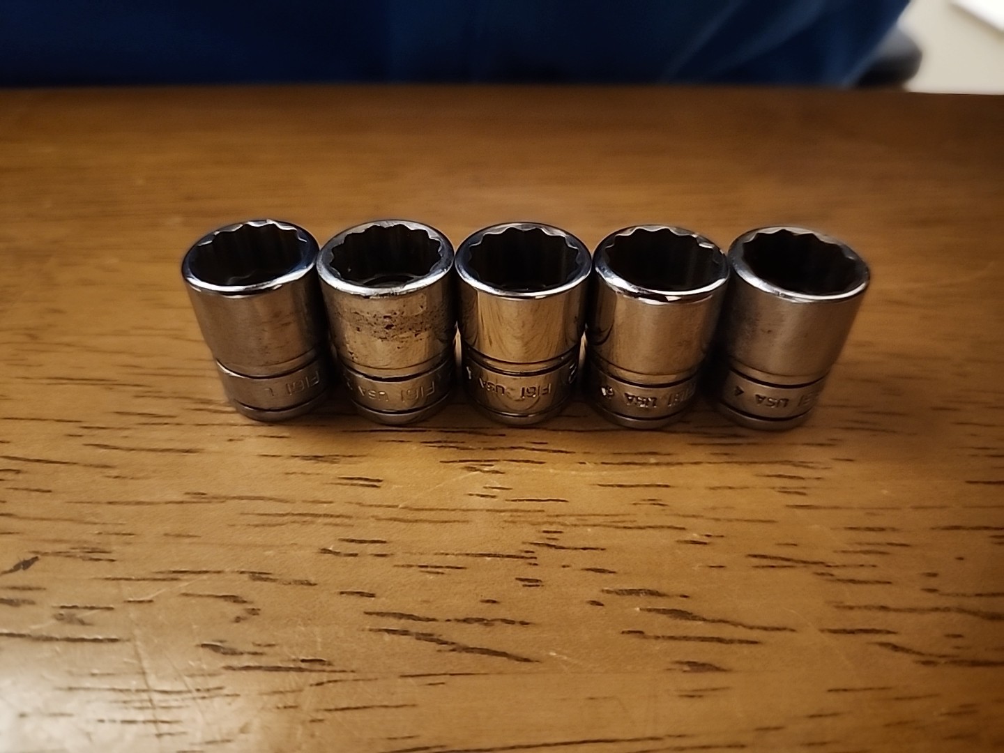 *SNAP ON TOOLS LOT OF 5 3/8″ DRIVE 1/2 SAE 12 POINT SOCKET