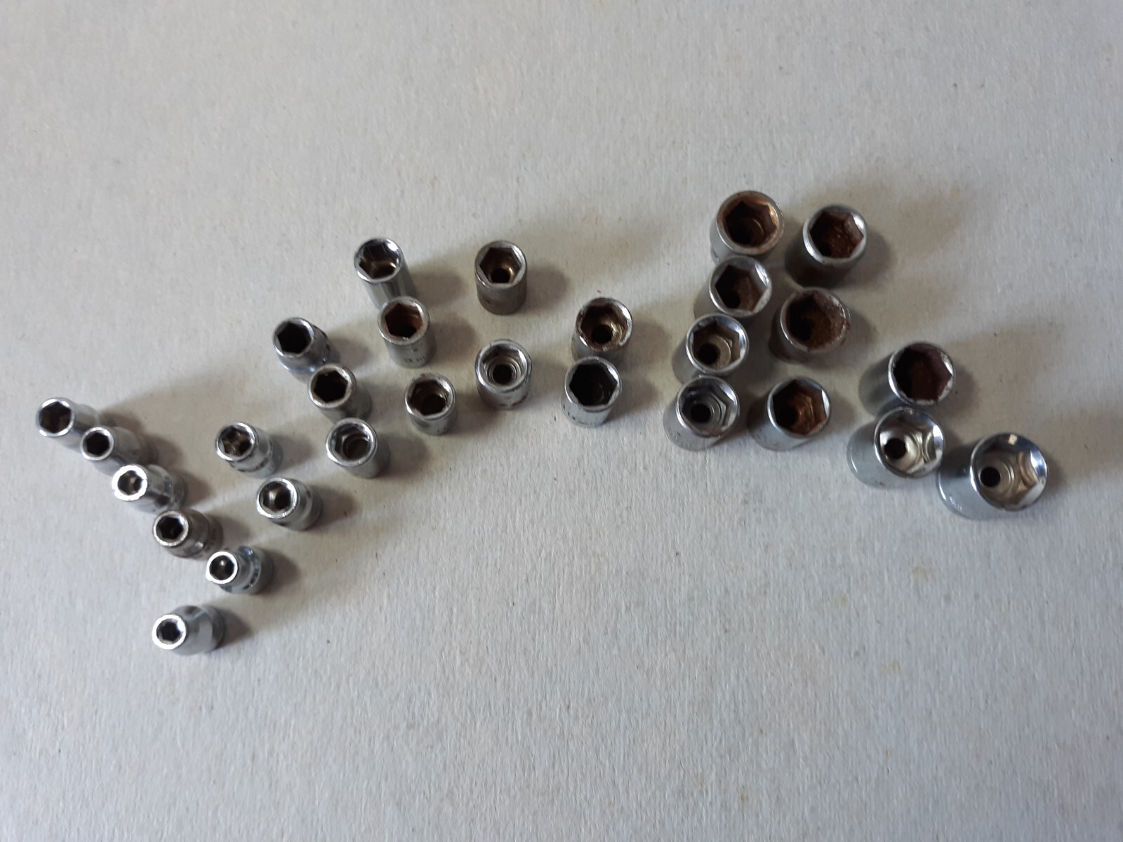 Lot Of 28 Sockets, Metric 1/4″ Drive, 4 mm to 14 mm – unbranded