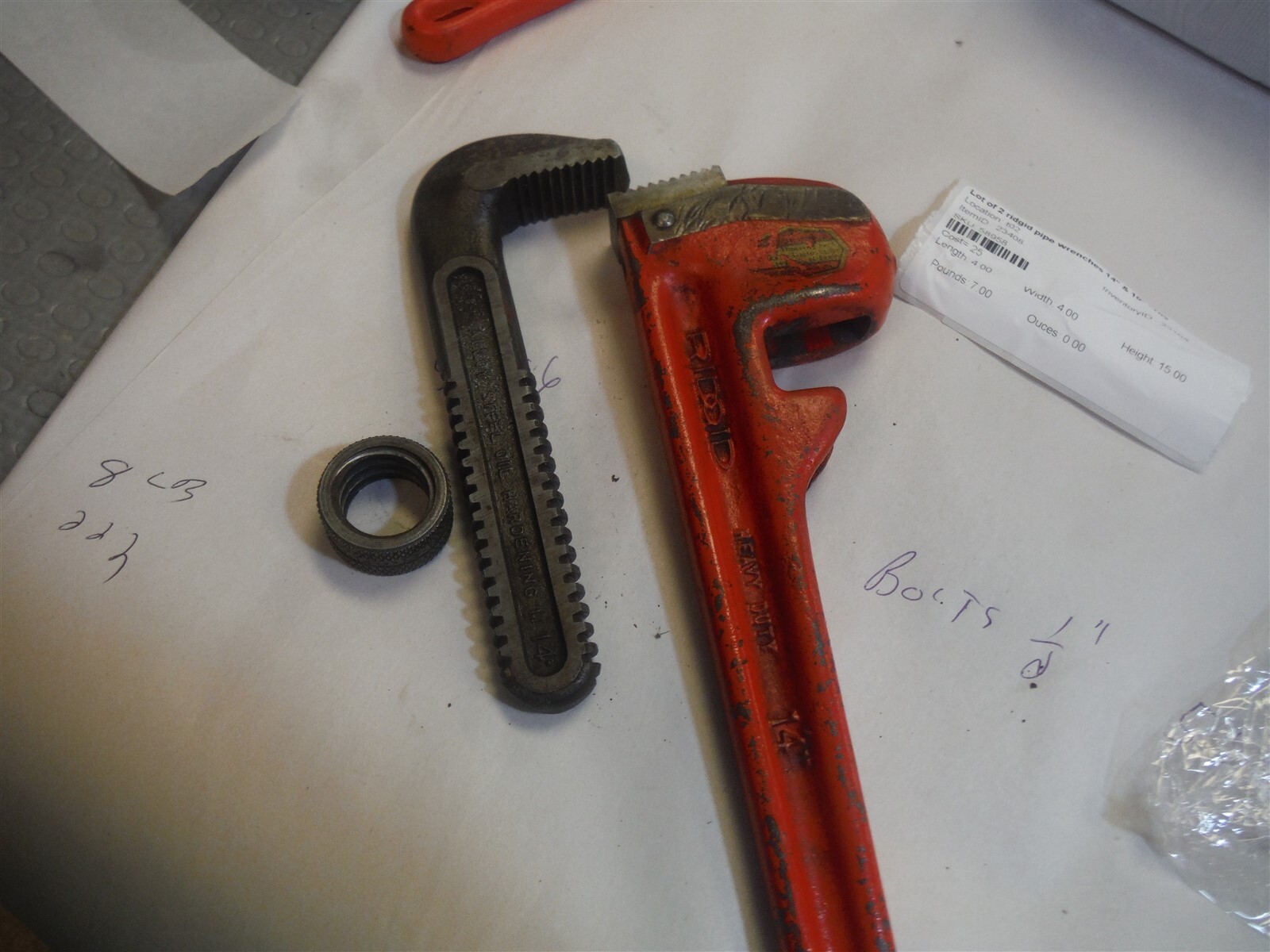 Lot of 2 ridgid pipe wrenches 14″ & 10″ *T02