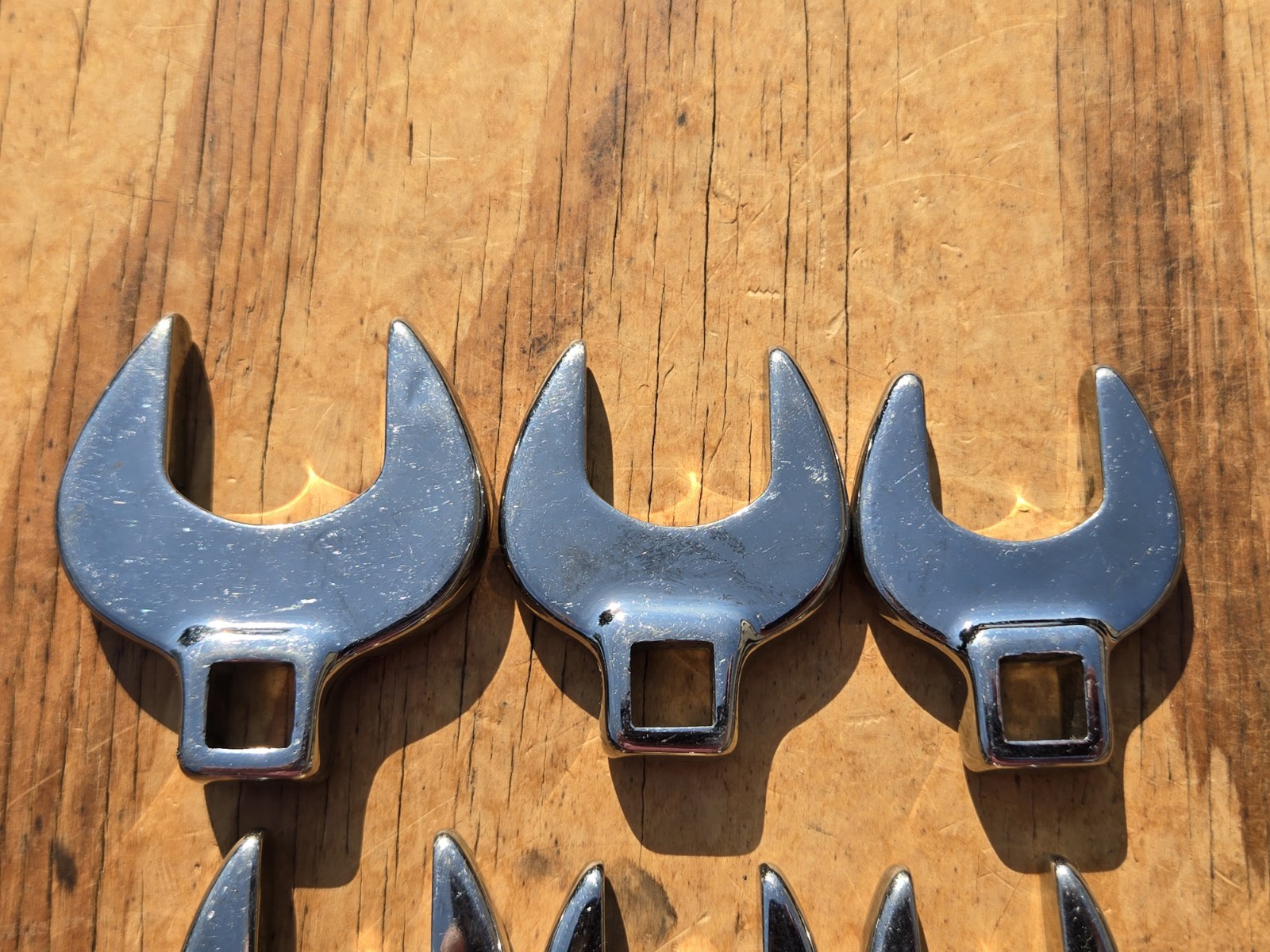 Vintage SEARS Craftsman USA 3/8″ Drive SAE 10pc 3/8″ to 1″ Crow Foot Wrench Set