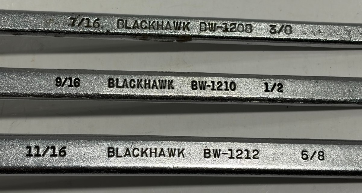 Blackhawk Double Box Wrench Set 3 Pc SAE USA BW-1212 1210 1208 3/8″ TO 11/16″