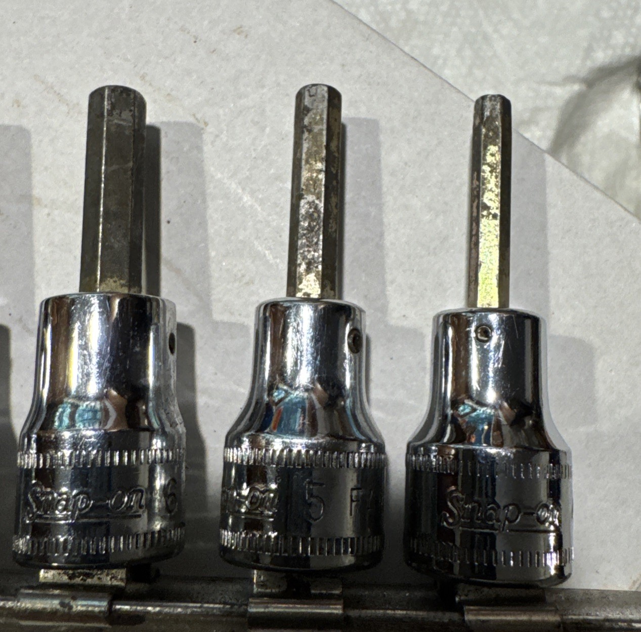 Snap-On 6 pc 3/8″ Drive Metric Hex Bit / Allen head Socket Set 4,5,6,7,8,10 mm
