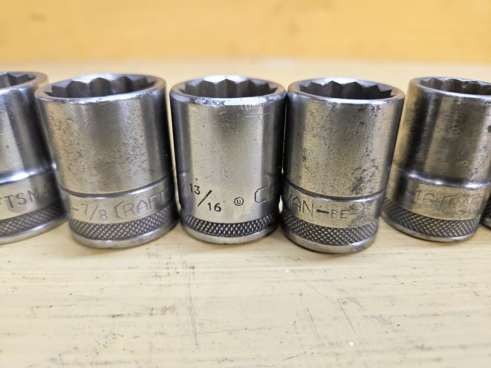 Vintage Craftsman 1/2″ Drive 11pc SAE 12pt Socket Set -BE- Circle U USA
