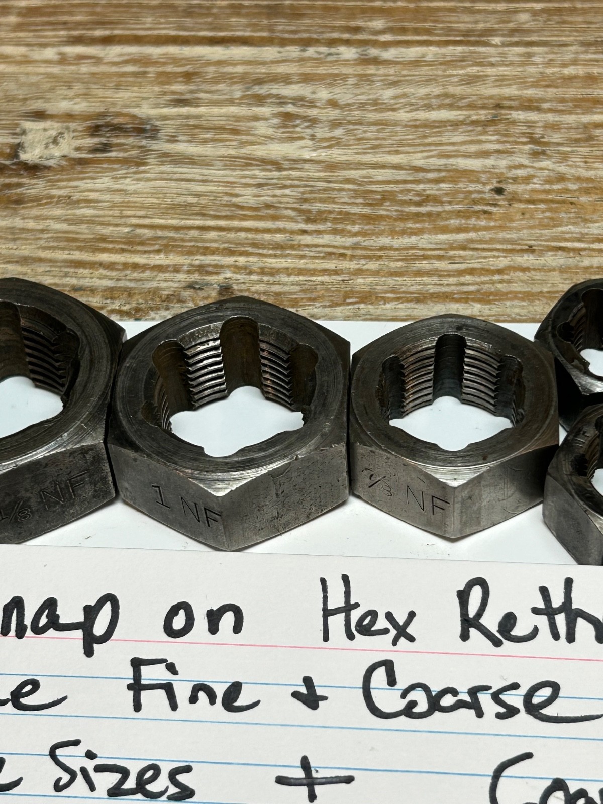 Snap On NF-SAE Fine & NC-USS Coarse Rethreading Dies Hex Nut Size Sets .25-1.25”