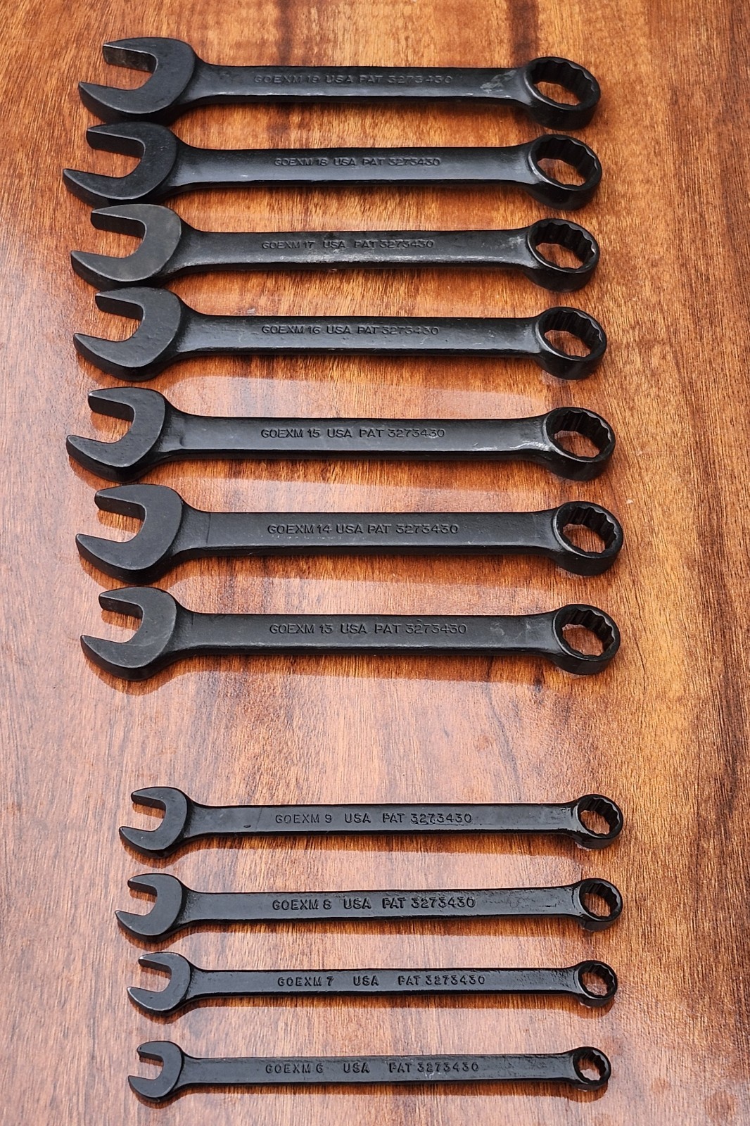 SNAP-ON GOEXM Black Metric Short Comb. Wrench Set 6-19mm USA MISSING 10 11 12