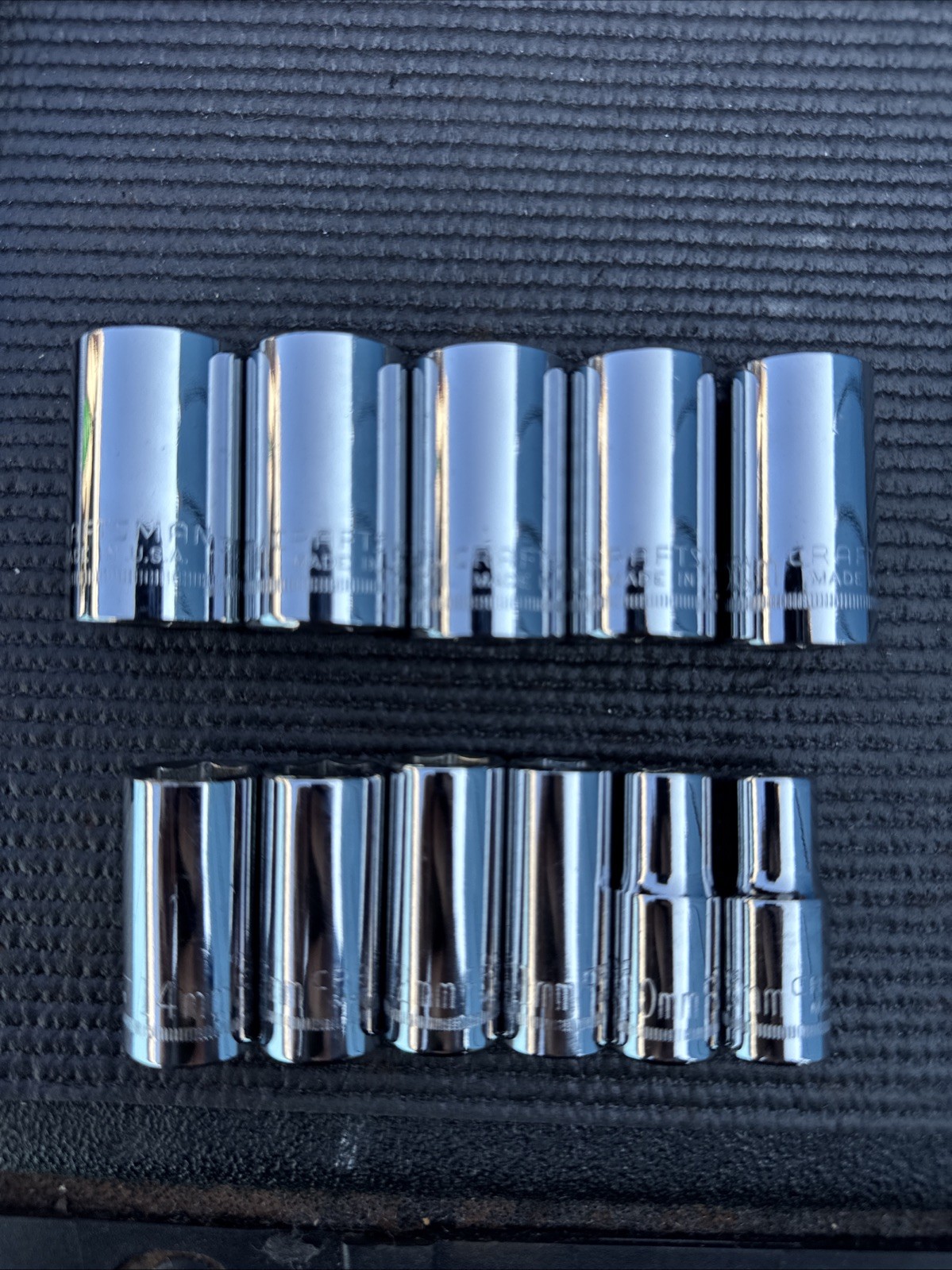 Rare Sears Craftsman USA Nos Metric Midlength Socket Catalog Set 11Pc 9-19mm 3/8