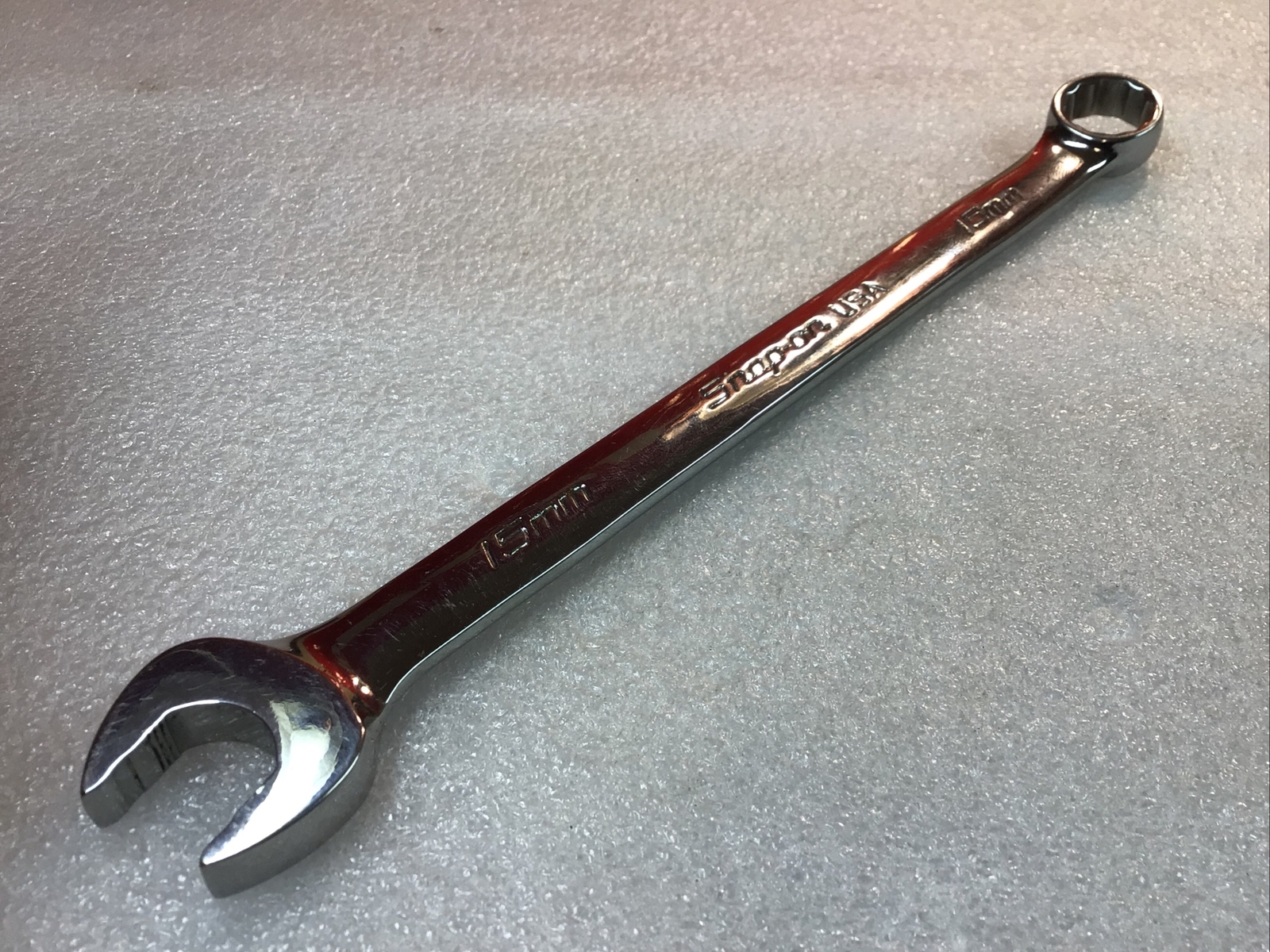 Snap On#SOEXM15 – 15mm, 12 Pt. Flank Dr. Plus Standard Combo Wrench-USA-NICE-