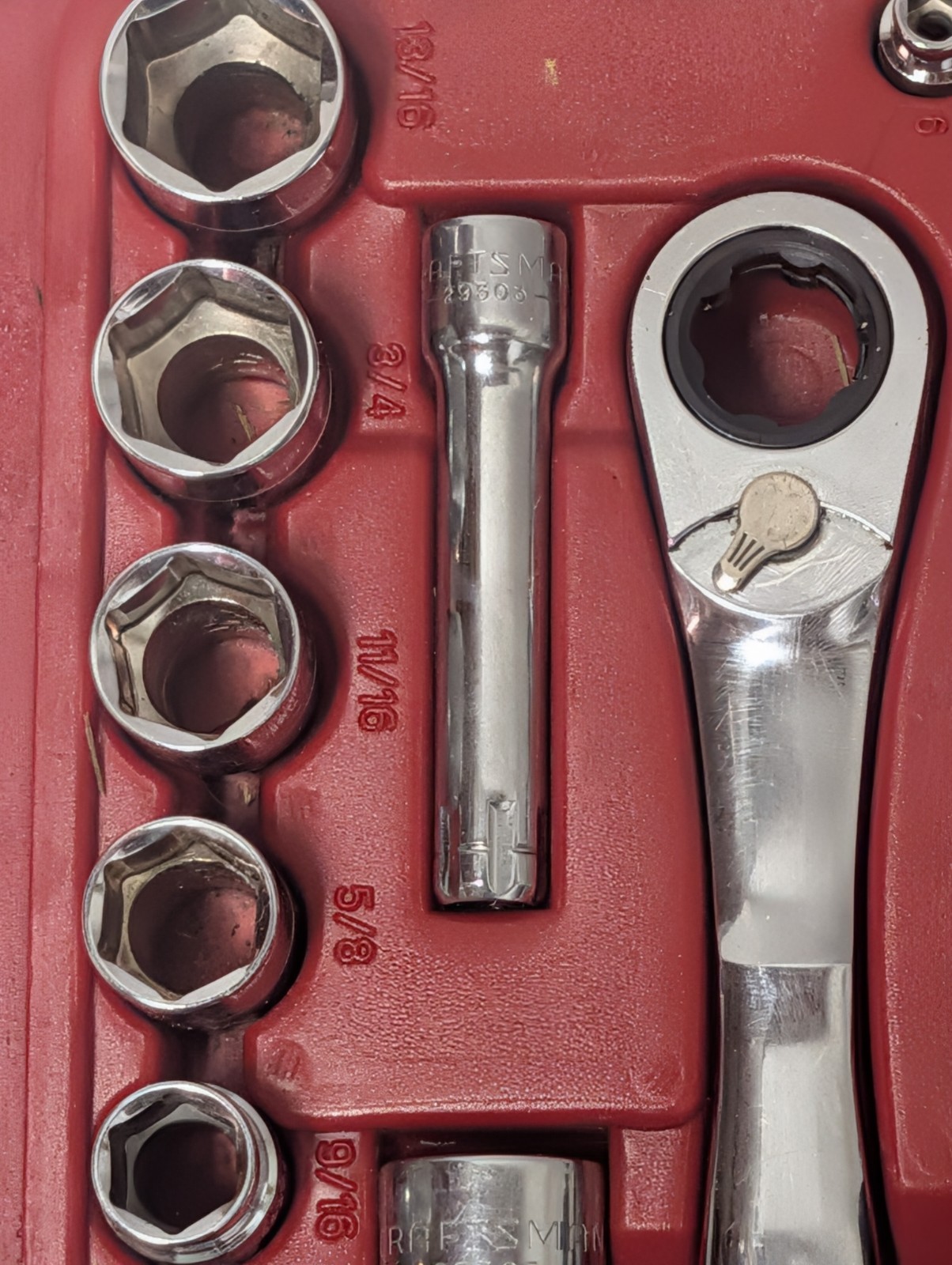VTG Sears Craftsman 30pc Max Axess Socket Ratchet Tool Set Pass Thru Low Profile
