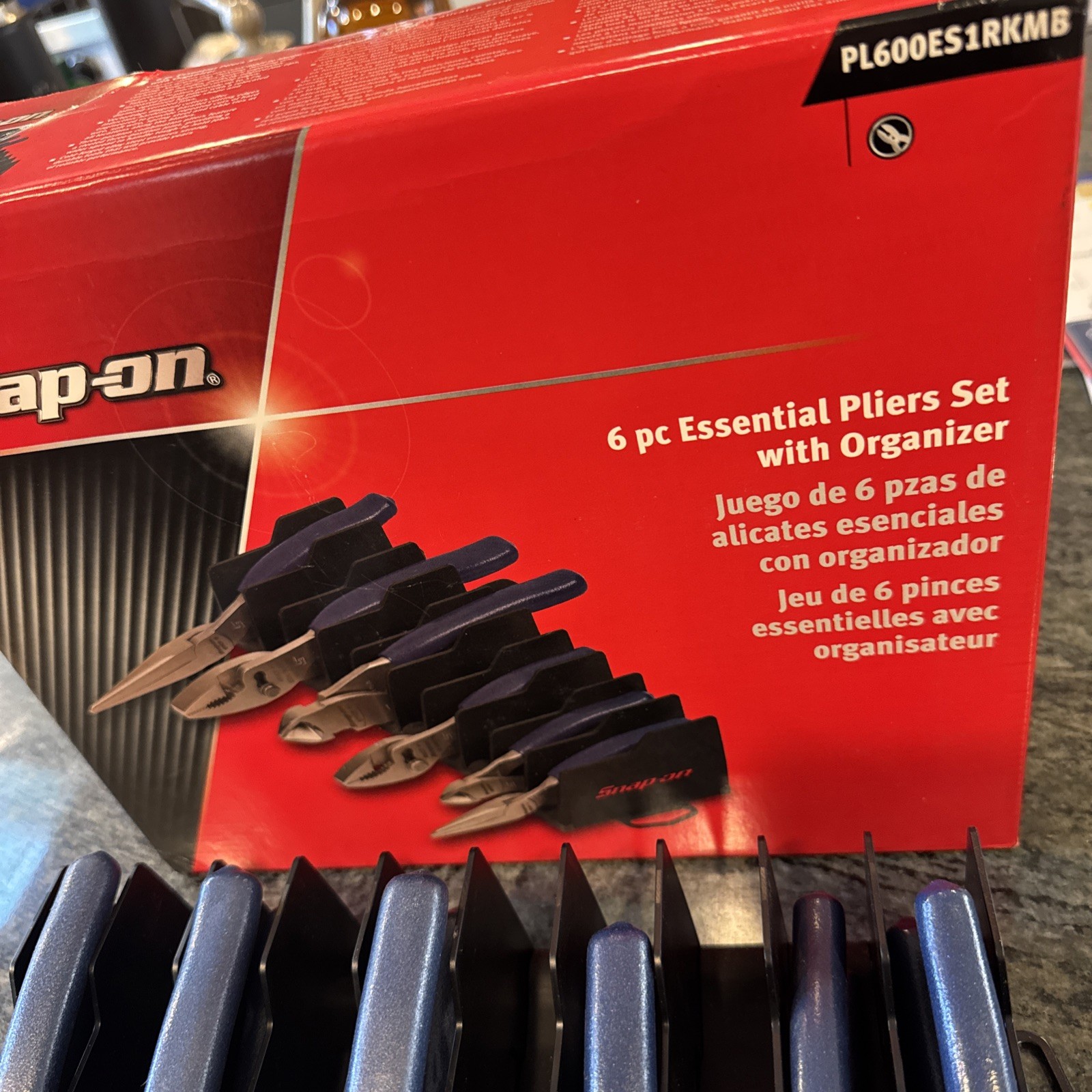 Snap On pl600es1rkmb 6 pc. plier cutter set in tray power blue new