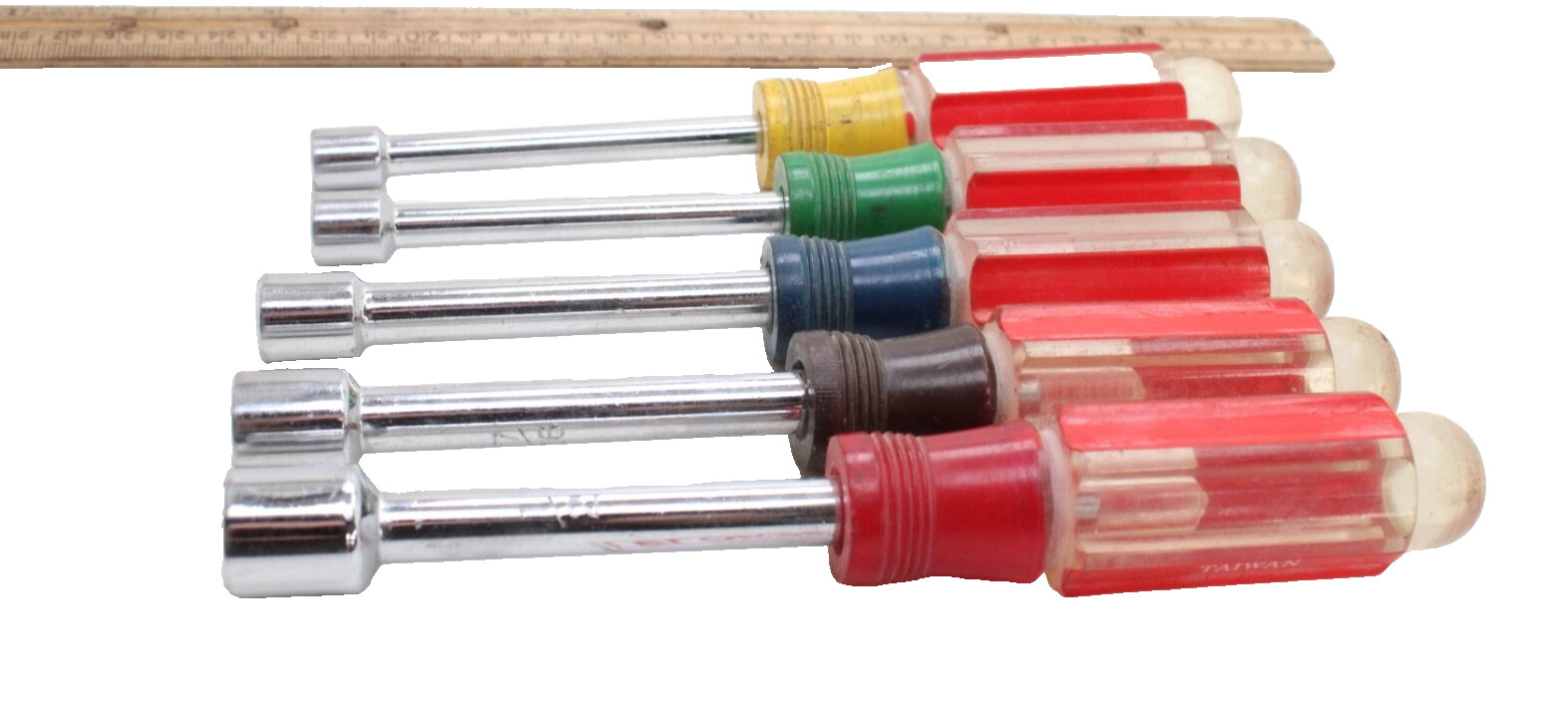 Unbranded Set of 5 Nut Drivers 1/2″ – 5/16″ Multi Color Hard Plastic Handles