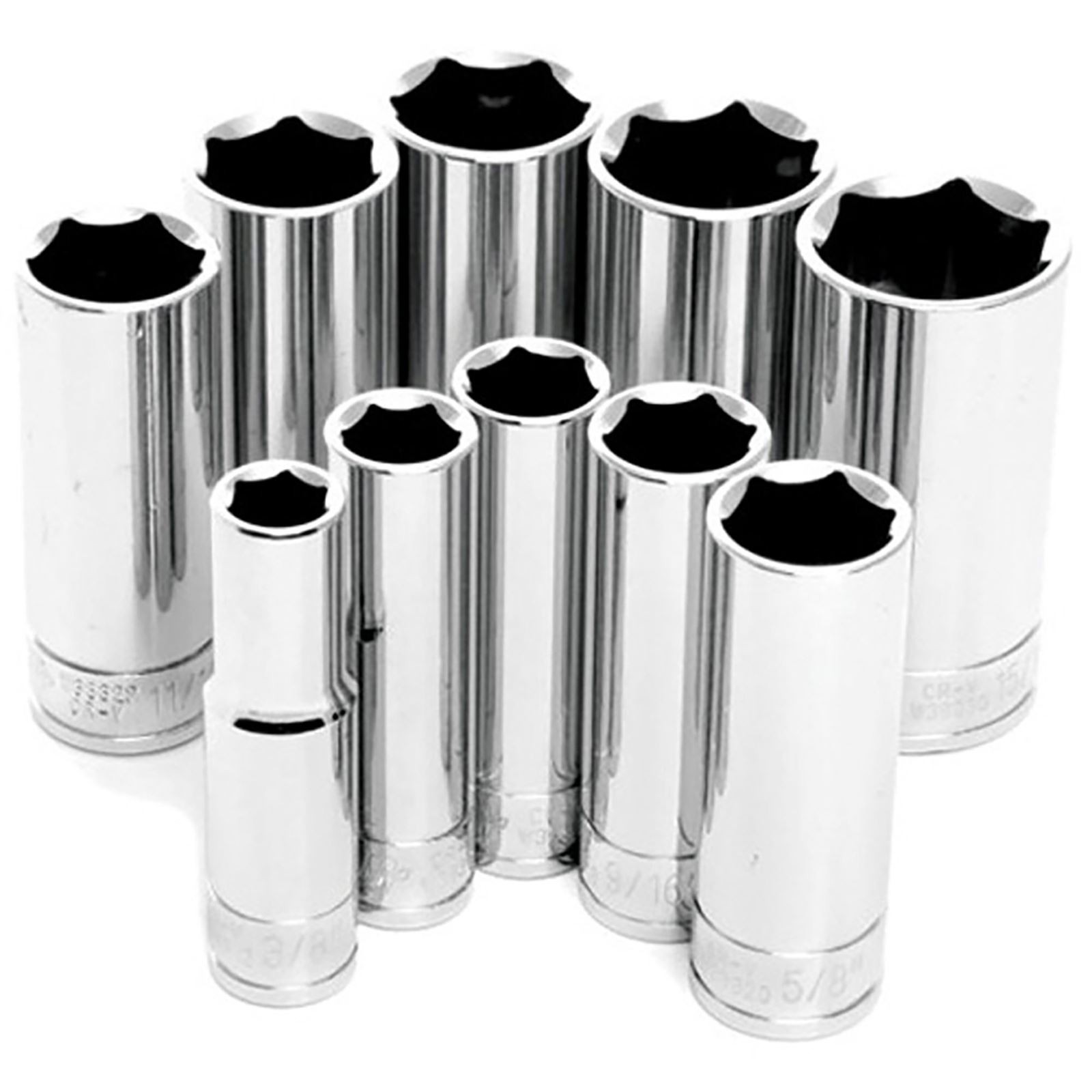 Performance Tool 3/8″ DR SAE DW Socket Set – 10-Piece W38300
