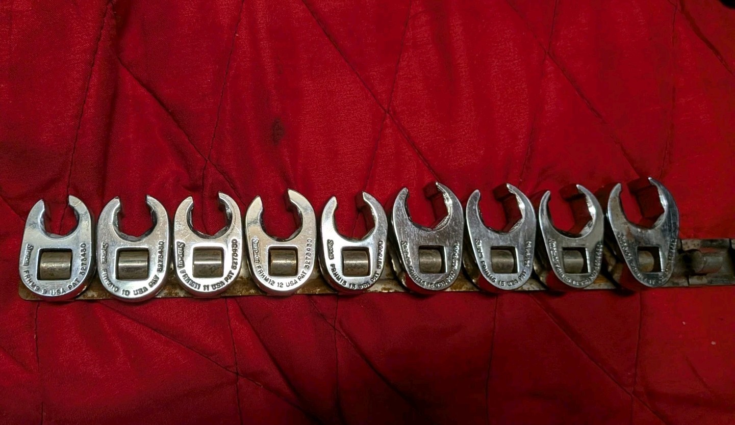 Snap-On 10Pc Metric 3/8 Drive Flare Nut Crowfoot Wrench Set 9MM – 18MM 6Pt Dr