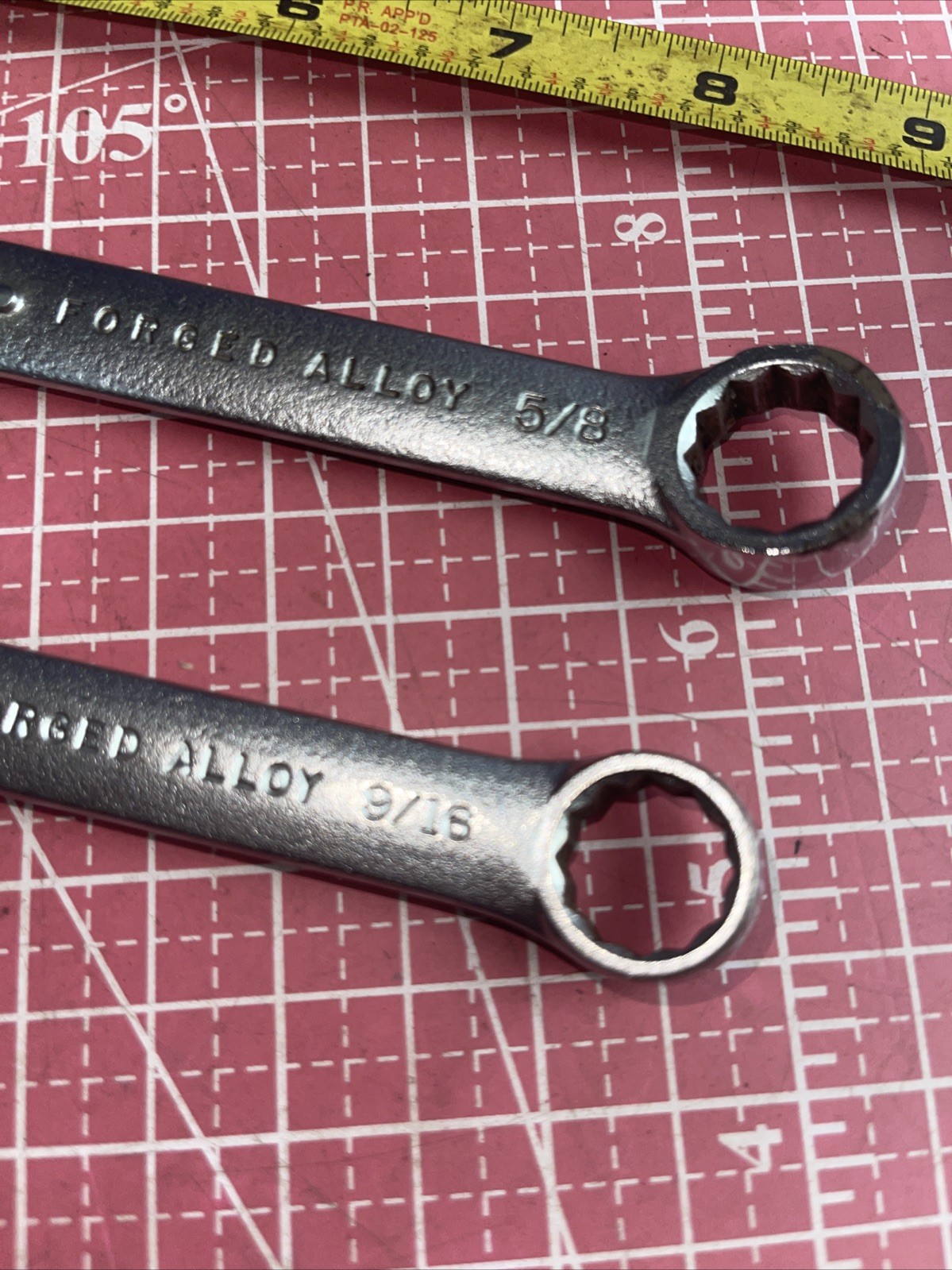 EASCO USA 5/8 & 9/16 In SAE 12 Point Combination Wrench Set 63118 63120 Print